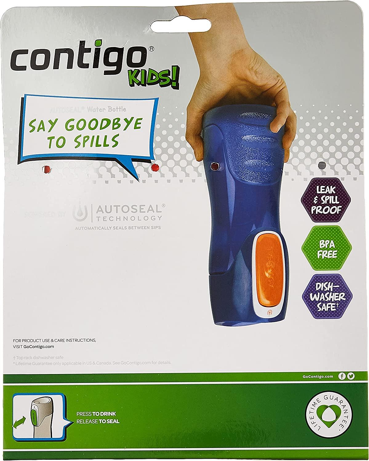 Contigo - 70660ZCN Contigo Autoseal Trekker Kids Water Bottles, 14 Oz, Navy  & Nectarine, 2-Pack Navy & Nectarine 2-Pack 14oz 2 Pack