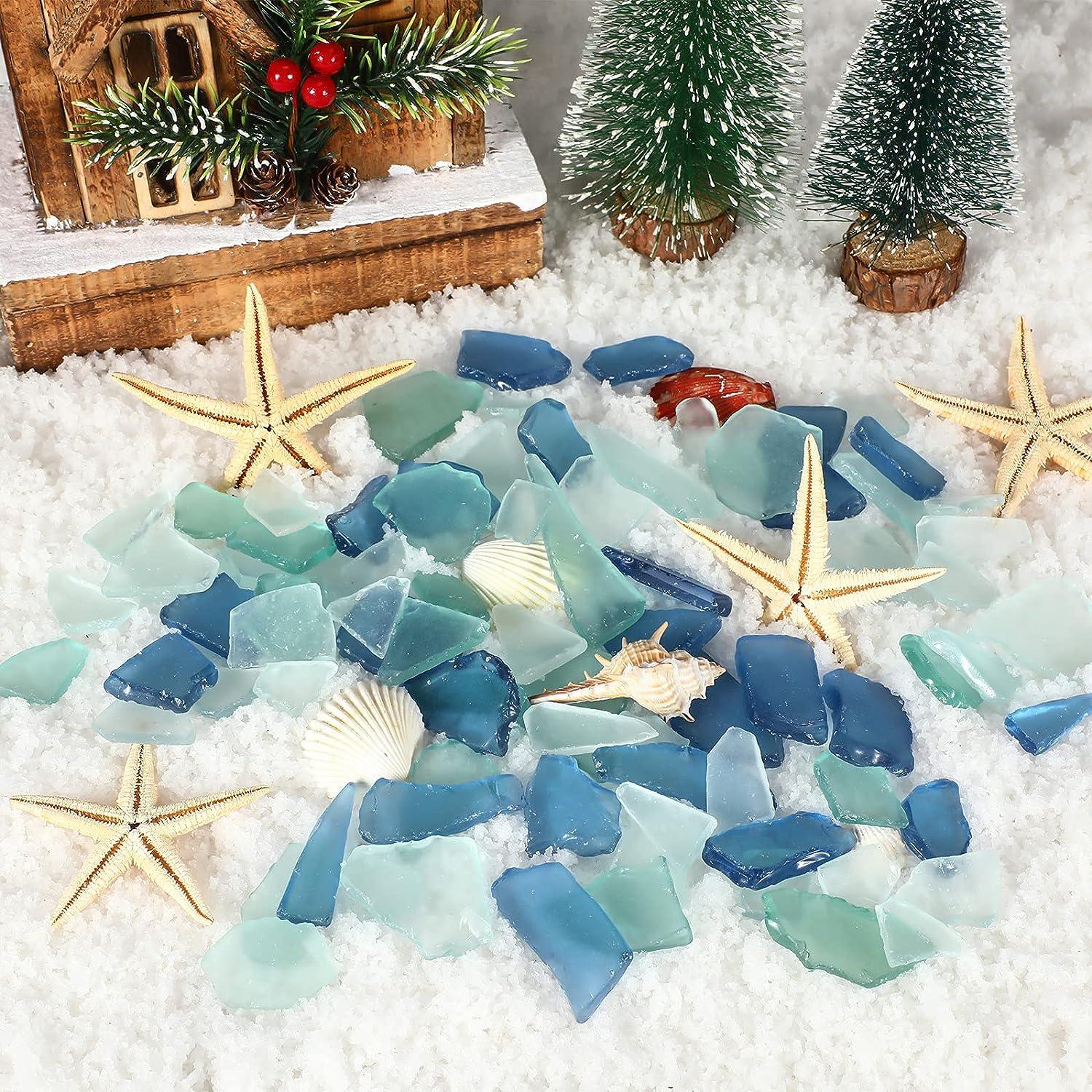 Giftvest Sea Glass for Crafts - Decorative Frosted Seaglass Pieces - 16oz -  Vase Filler, DIY Art Craft Supplies - Beach Wedding, Home Dec