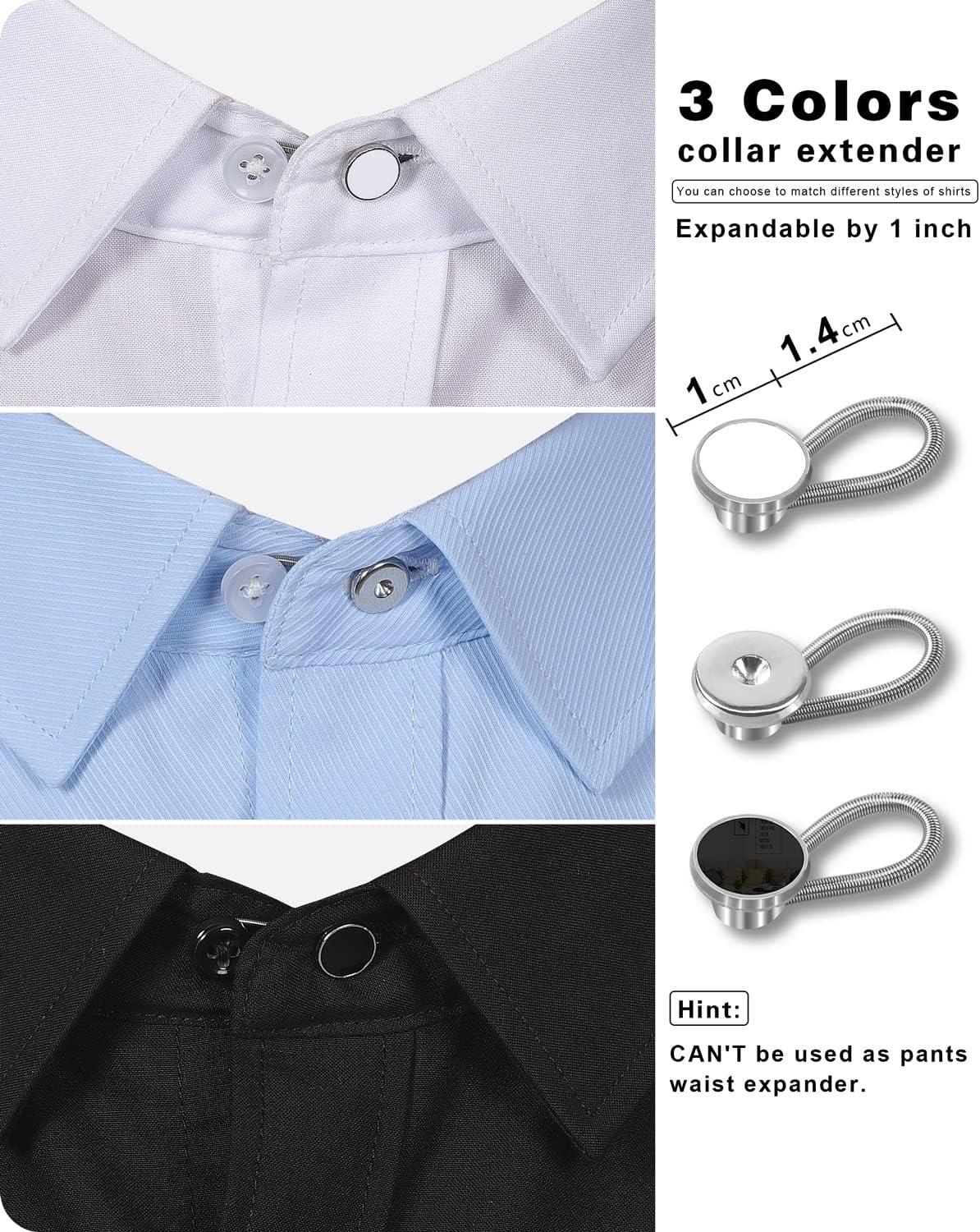 Collar Extender Neck Button Extender for Mens Dress Shirts Elastic