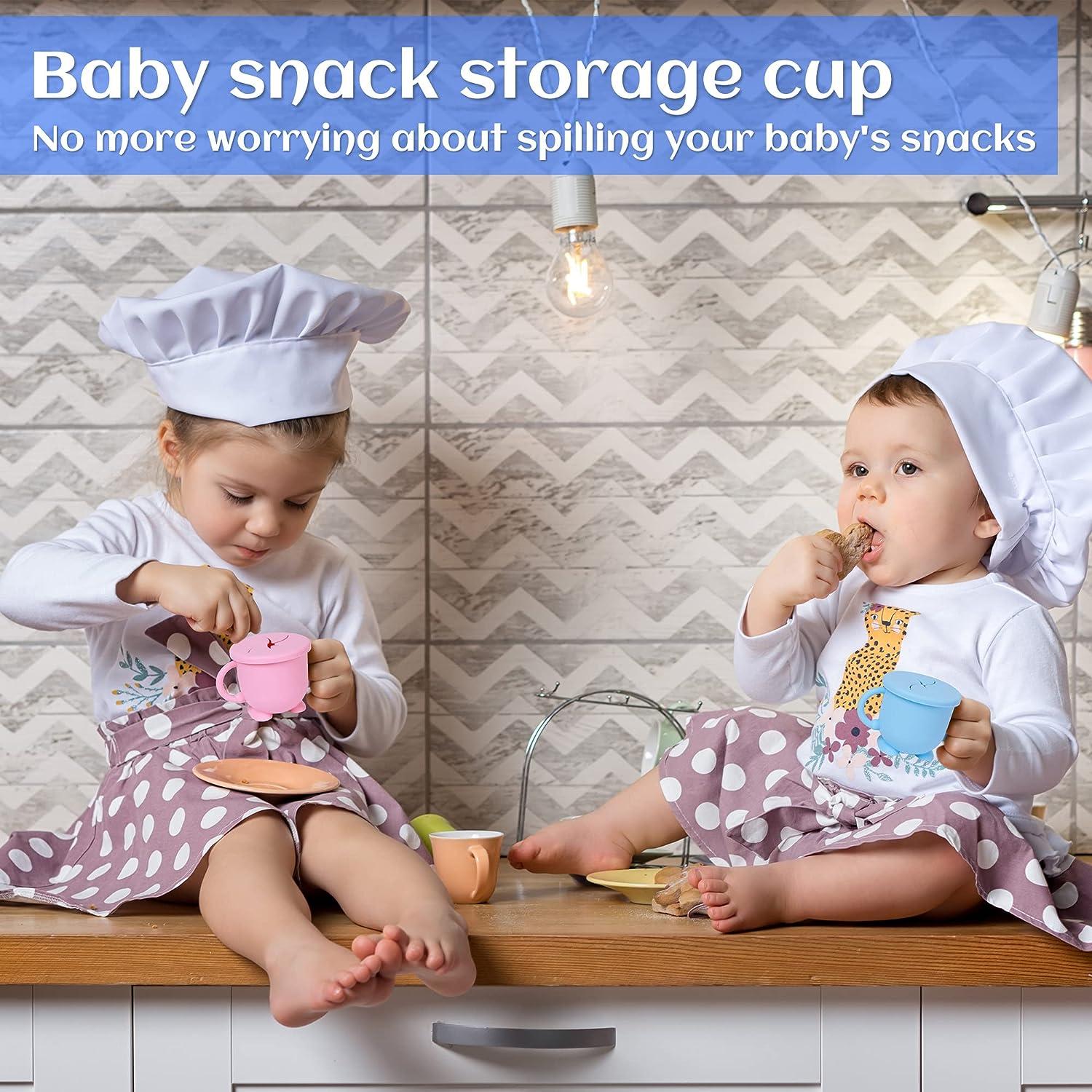 New 2Pcs Snack Cups for Toddlers No Spill Silicone Snack Cup
