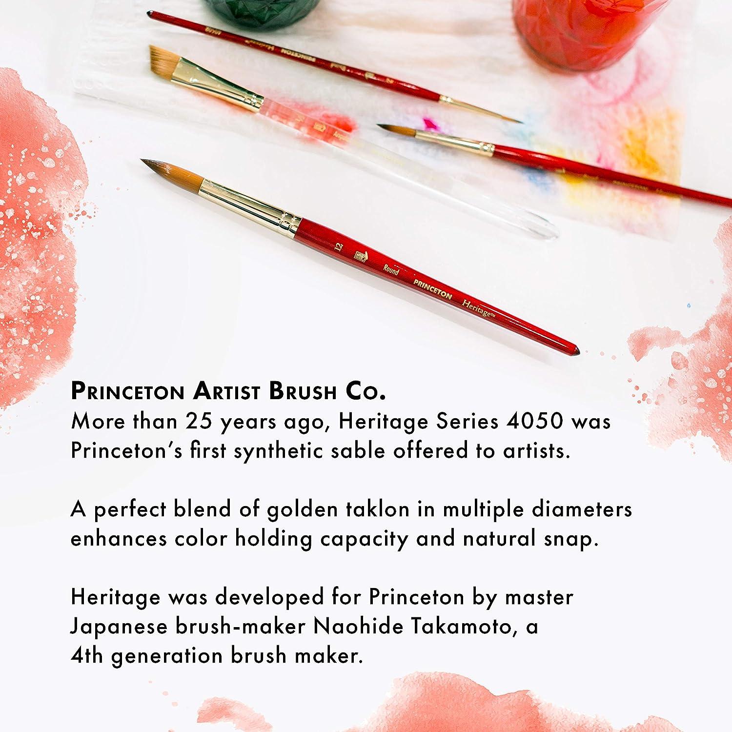 Princeton Heritage Series 4050 Synthetic Sable Paint Brush for Watercolor  Stroke 1/2 Inch