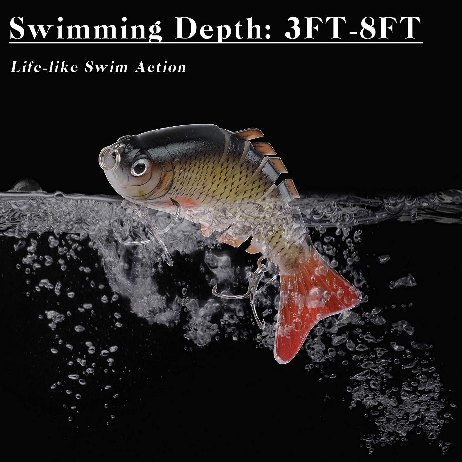 5pcs Bass Fishing Lure Sets - 7 Multi Jointed Bait with Box / 4.33'' Vivid  Swimbaits Slow Sinking