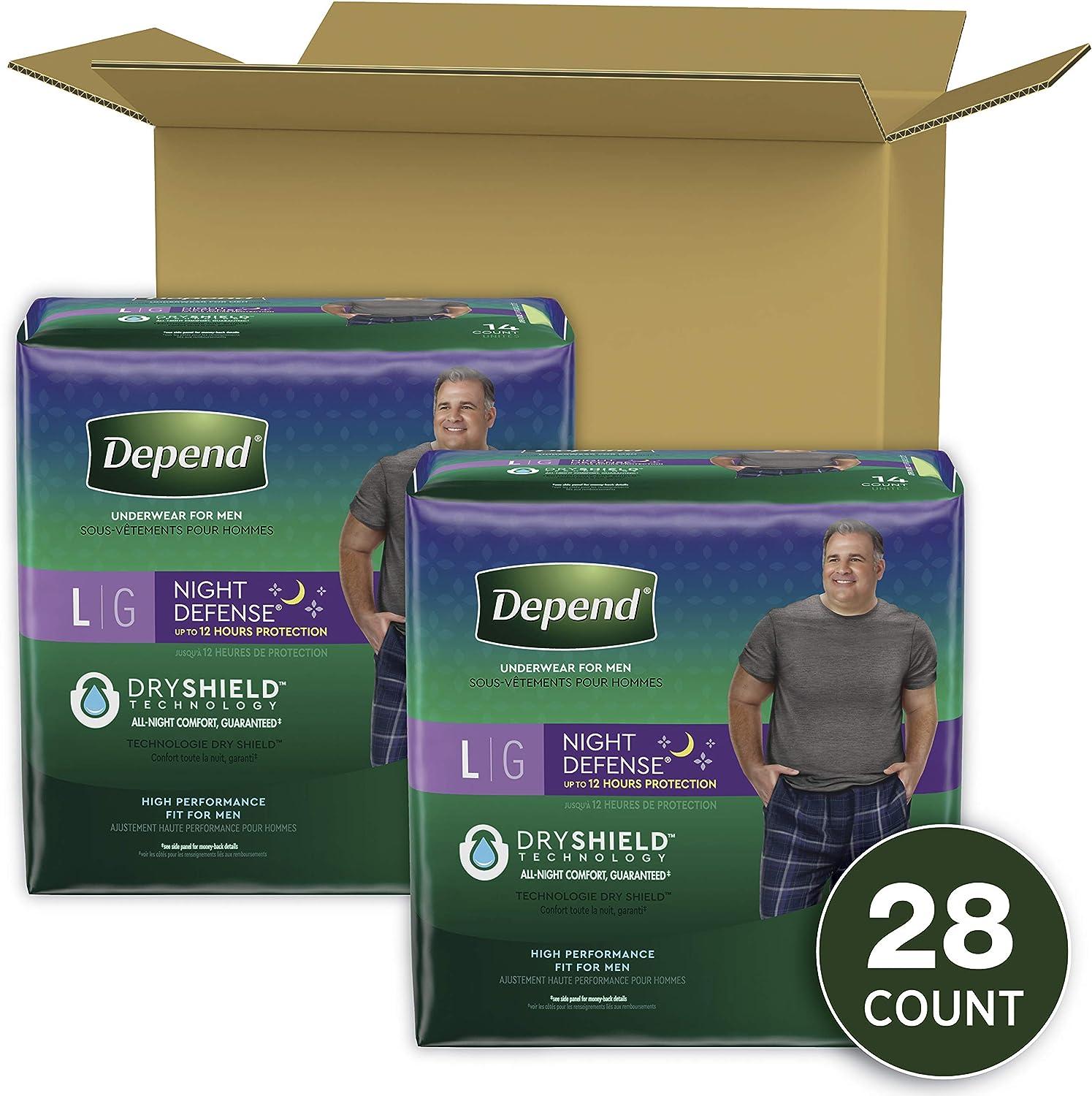  Large Overnight Depend's - Night Defense Incontinence