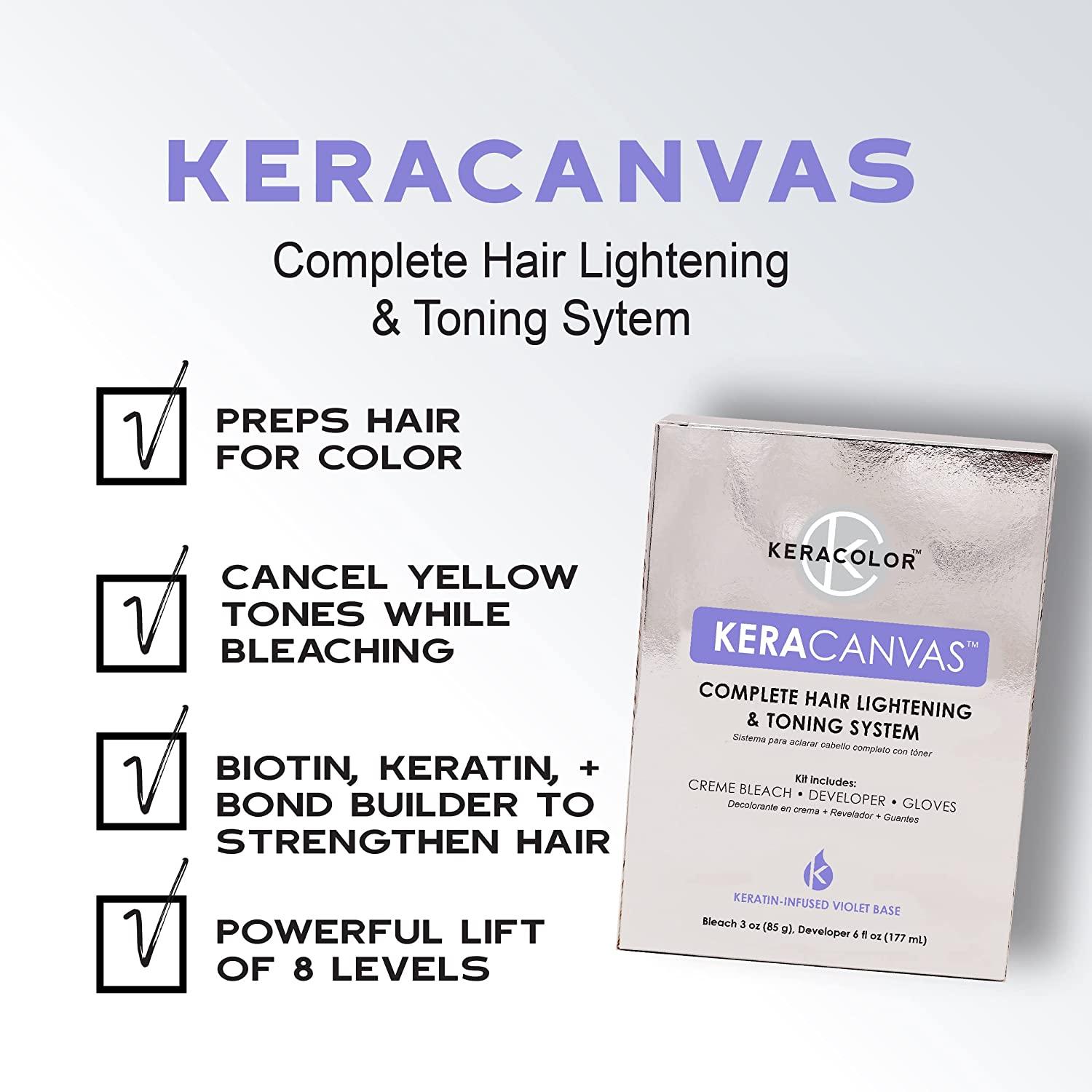 Keracolor Keracanvas Hair Bleach Kit - Complete Hair Lightening & Toning  System, 1 count