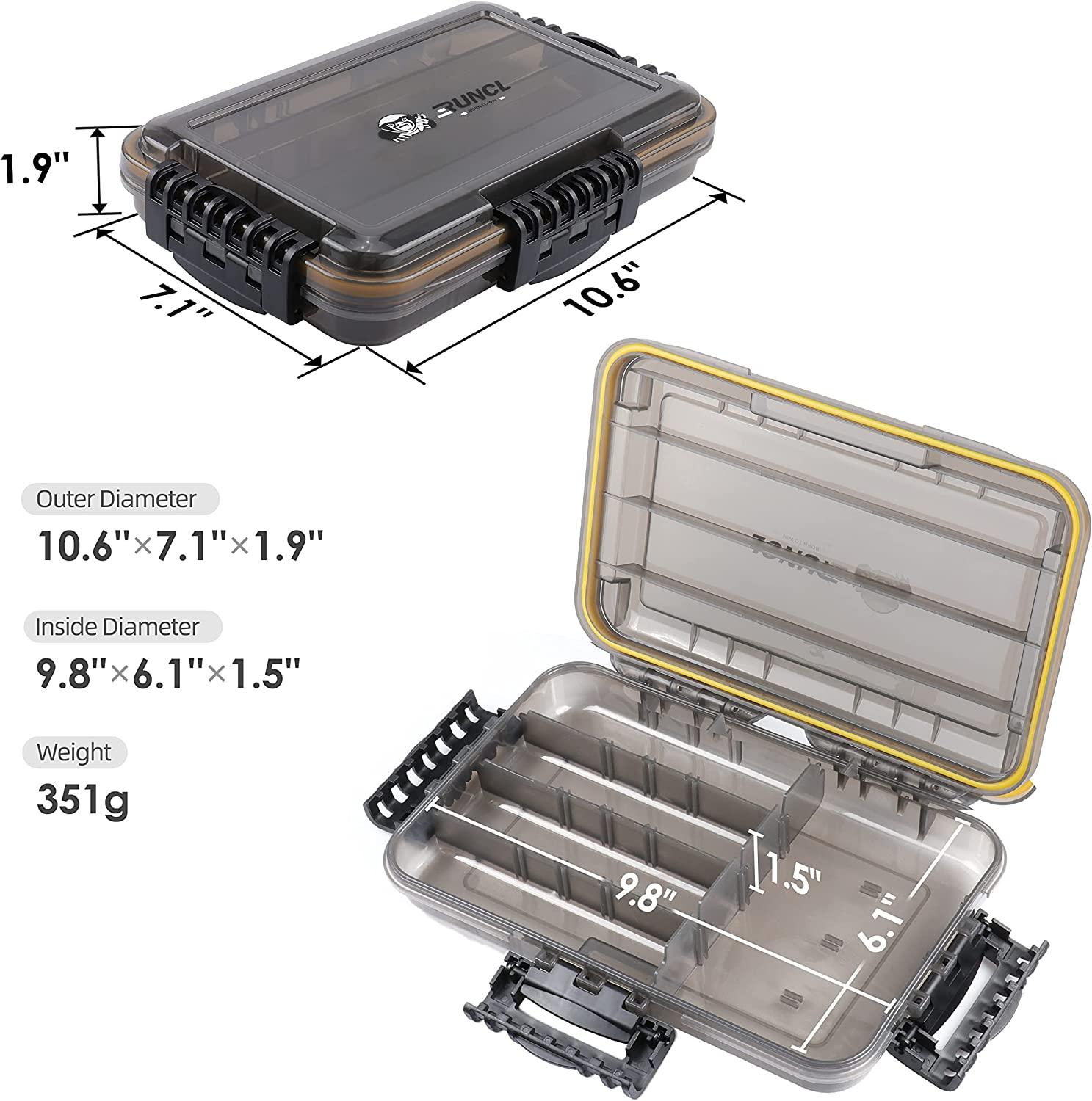 RUNCL Waterproof Seal Fishing Box Fishing Accessories lure Hook Boxes  storage Double Sided High Strength Fishing Tackle Box