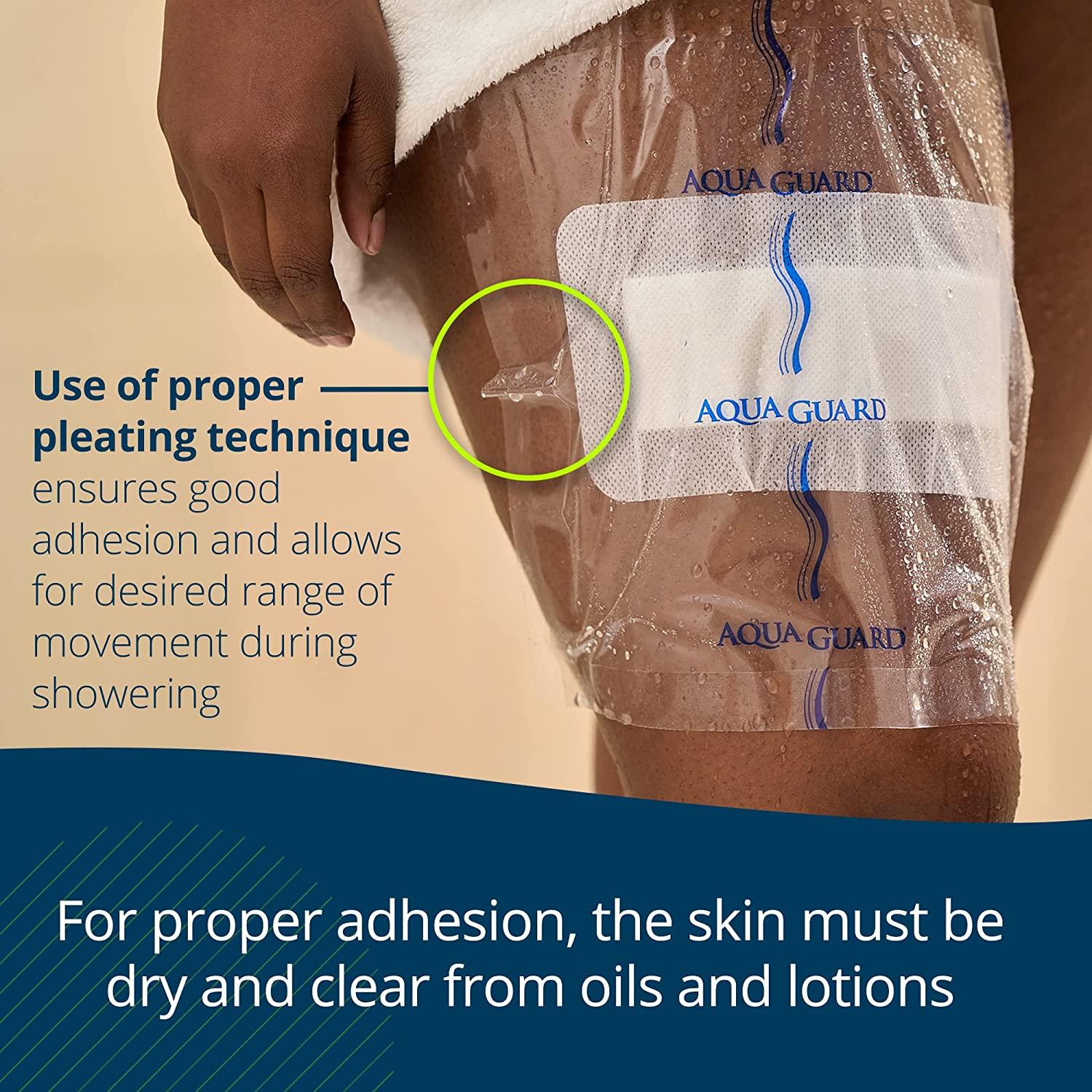 Shower Shield 10in x 12in Large Waterproof Wound Dressing Cover (7 Pack), Shower Shield