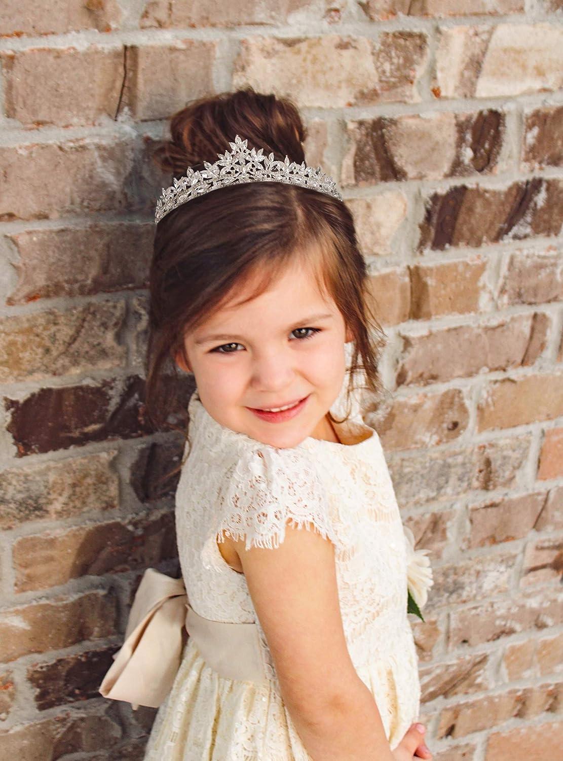 flower girl hairstyles with tiara