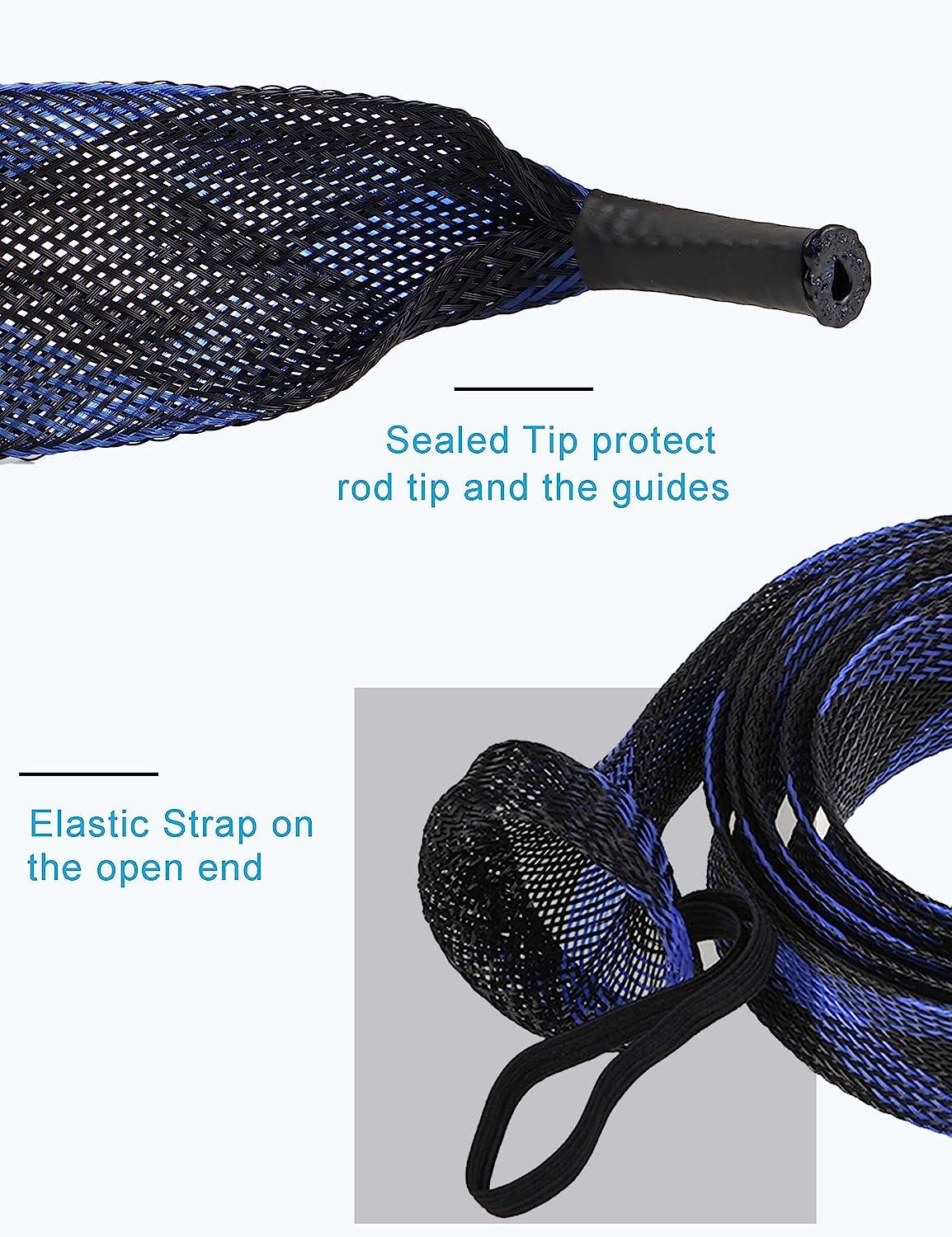 Beoccudo Rod Socks Fishing Rod Sleeve, Rod Covers for Spinning Baitcasting  Rod Fishing Pole Covers with Elastic Strap