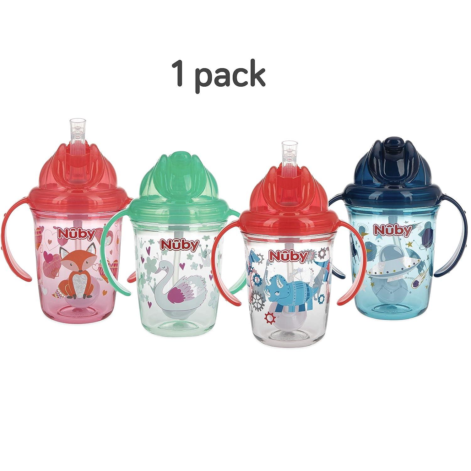 Nuby Snack N' Sip 2 in 1 Snack and Drink Cup, 2 Pack, Pink/Purple –