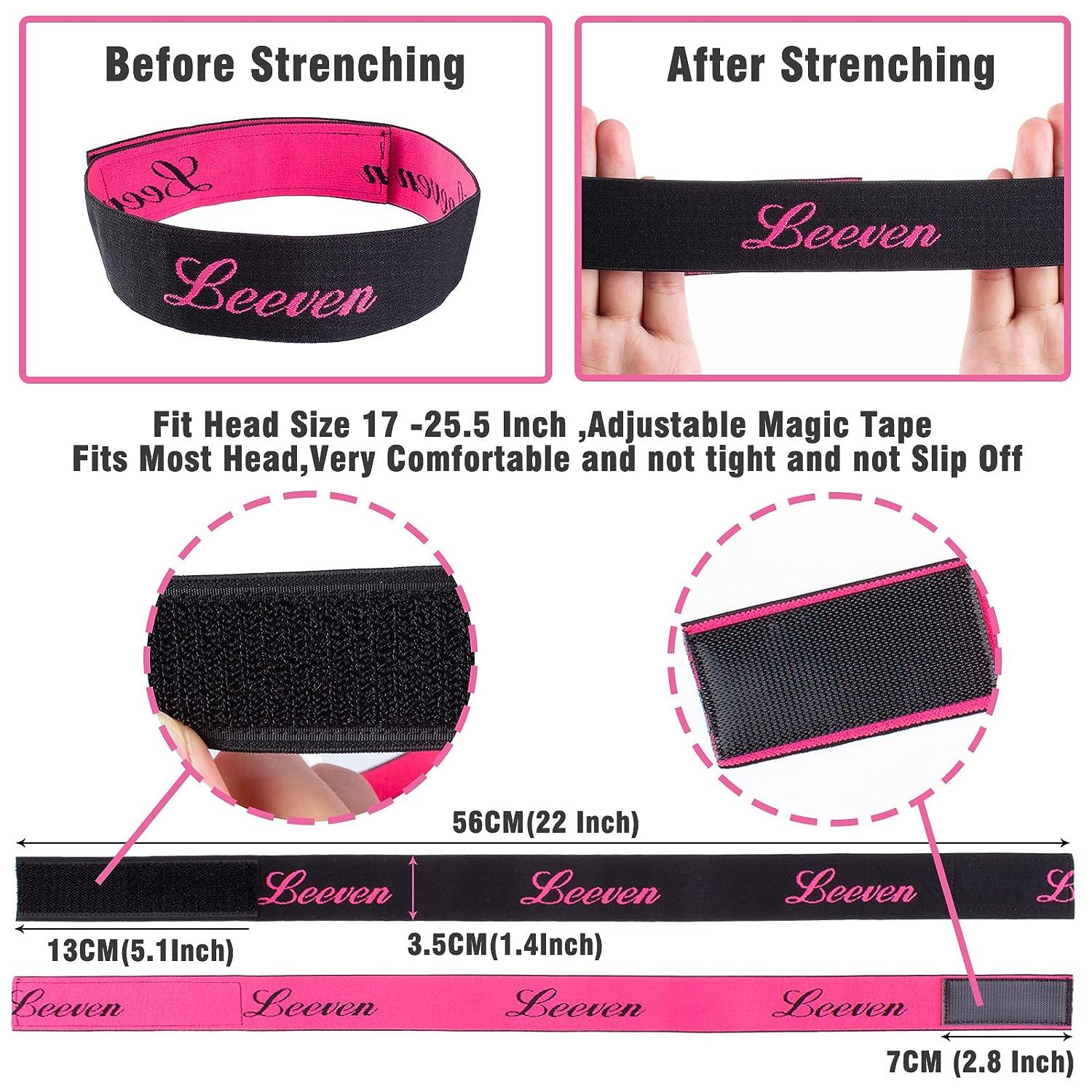 Leeven 5 Pcs Adjustable Elastic Band for Wigs With Hooks Black Adjustable  Straps Black Elastic Wig Band for Wigs/Lace Frontal/Lace Closure/Bra Making