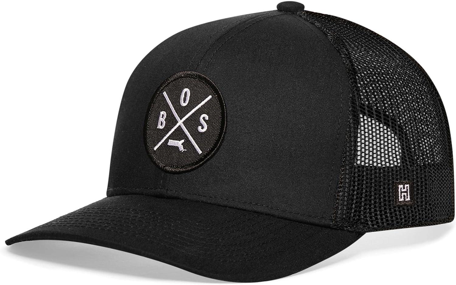 HAKA State City Trucker Hat for Men & Women, Adjustable Baseball Hat, Mesh  Snapback, Sturdy Outdoor Black Golf Hat Black Boston - Bos