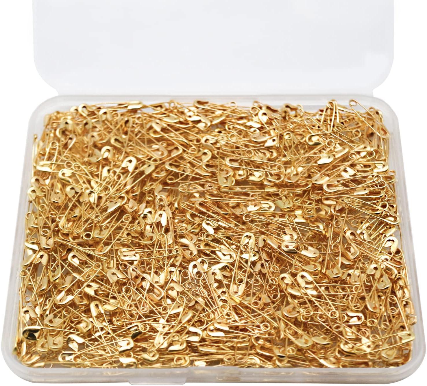 Gold Color Safety Pins Commonly Used Fasten Clothing Isolated