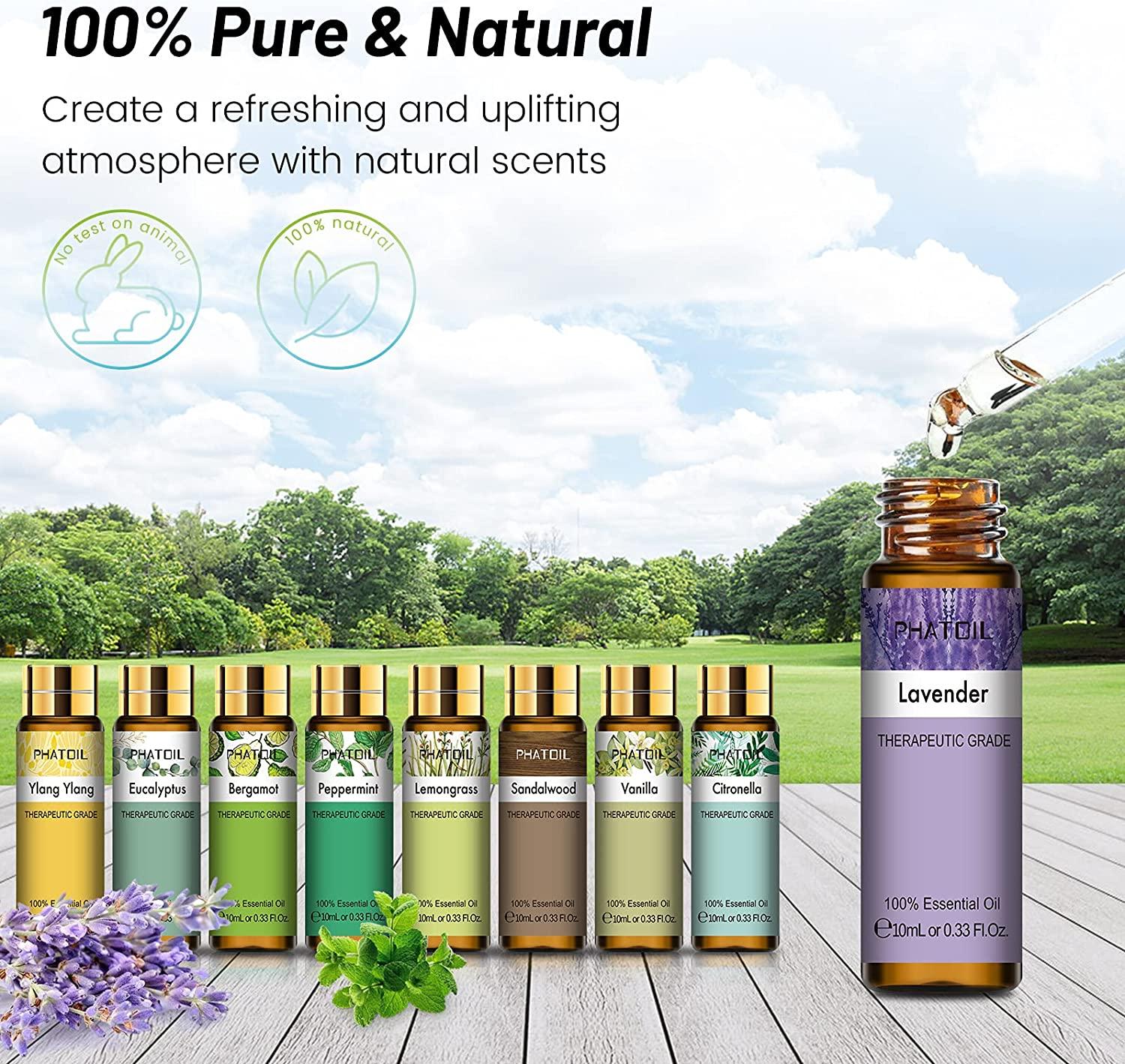 Essential Oil Set - Essential Oils - Pure Essential Oils - Perfect for  Diffuser, Aromatherapy, Massage, Skin, Hair Care & Fragrance, Soap, Candle  Bath Bombs Making, 10x10ml(0.33fl.oz) 