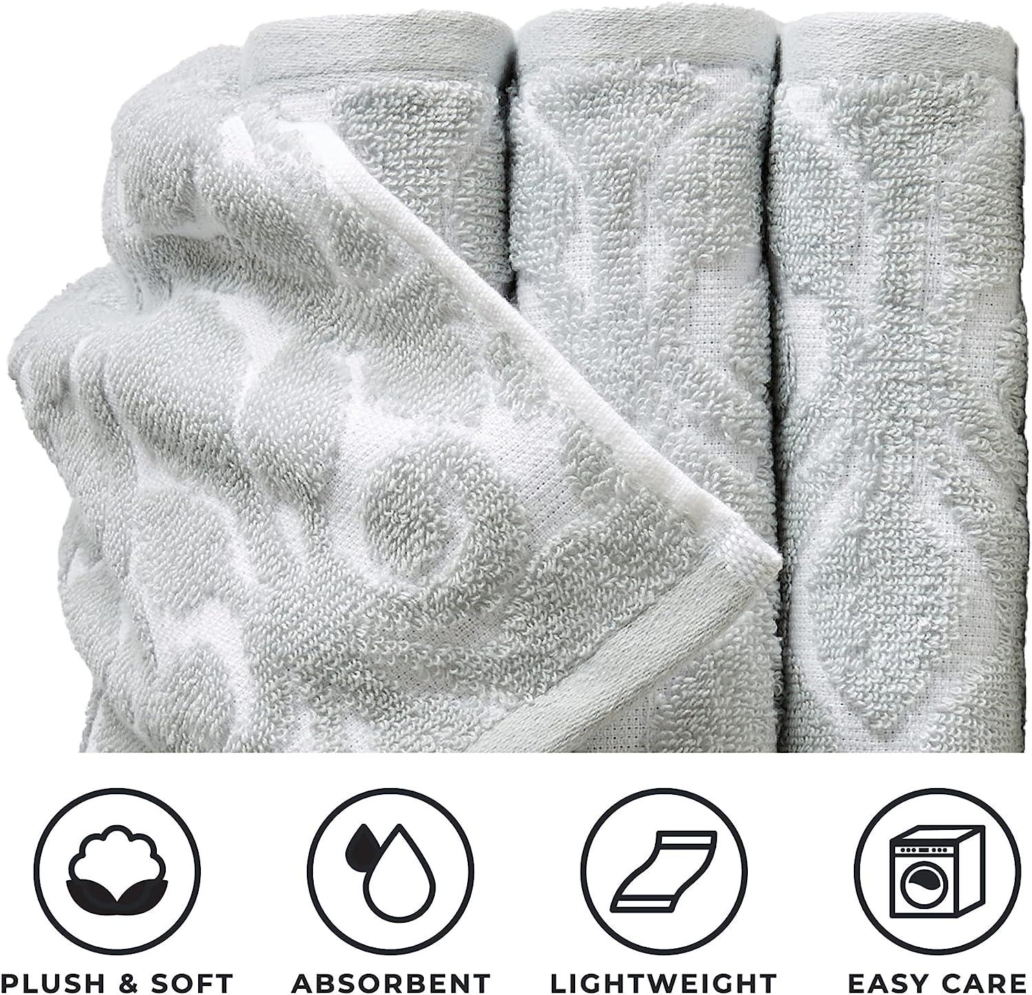 Effortless® Bedding SUPERSOFT Luxury Hotel & Spa Quality 100% Cotton Plush  4-Piece White Towel Set – Bath Towel, Hand Towel, Face Towel & Wash Mitt