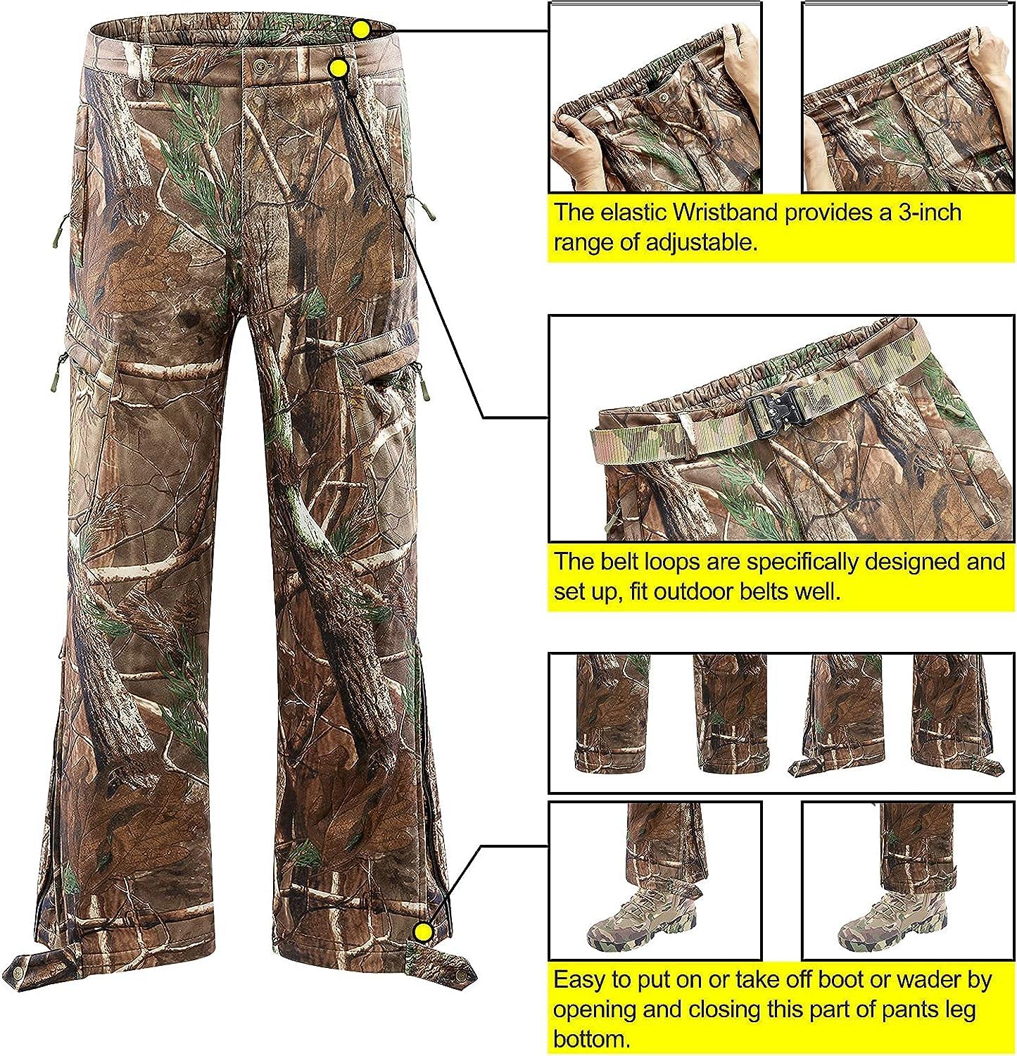 NEW VIEW Silent Camo Hunting Clothes for Men, Fleece-Lined Hunting Jacket  and Pants, Warm and Water Resistant