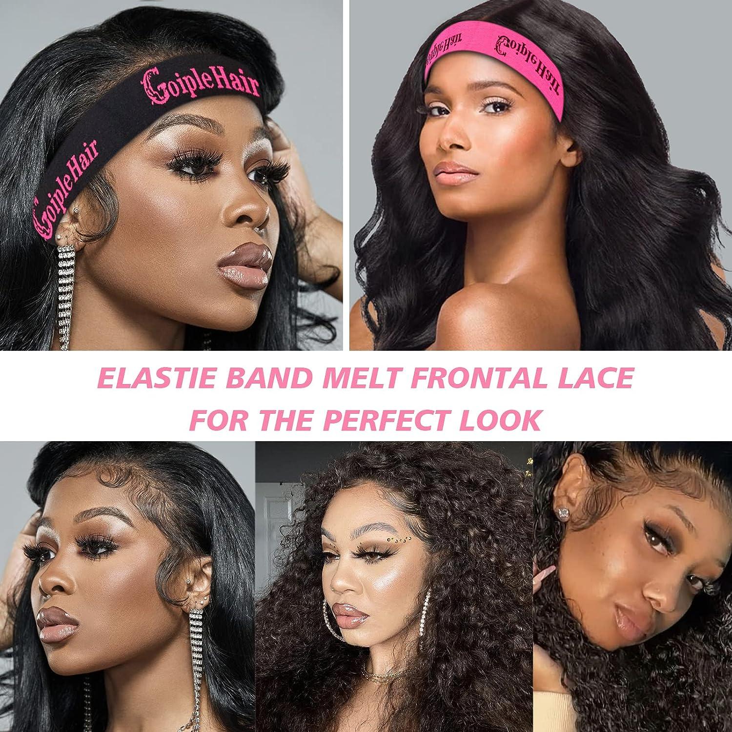 Elastic Band for Lace Frontal Melt, 4 PCS Lace Melting Band for Lace Wigs,  Wig Elastic Band for Melting Lace, Adjustable Wig Band for Edges, Lace Band