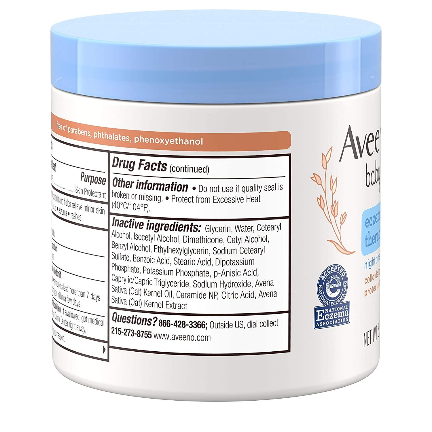 Aveeno Baby Eczema Therapy Moisturizing Cream For Dry, Itchy Skin -7.3oz :  Target