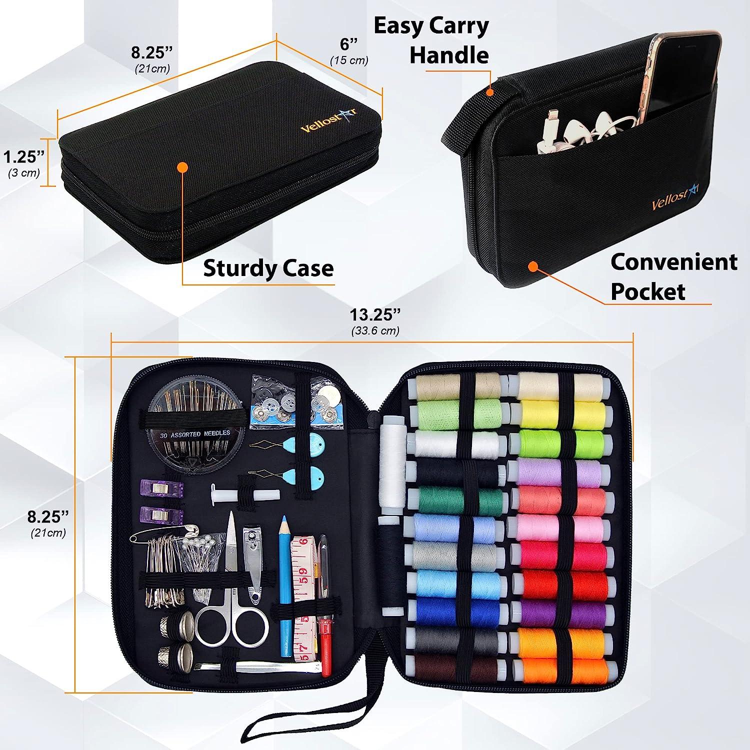 Compact Sewing Kit for Home, Travel, Camping & Emergency. Best Gift Small  Black