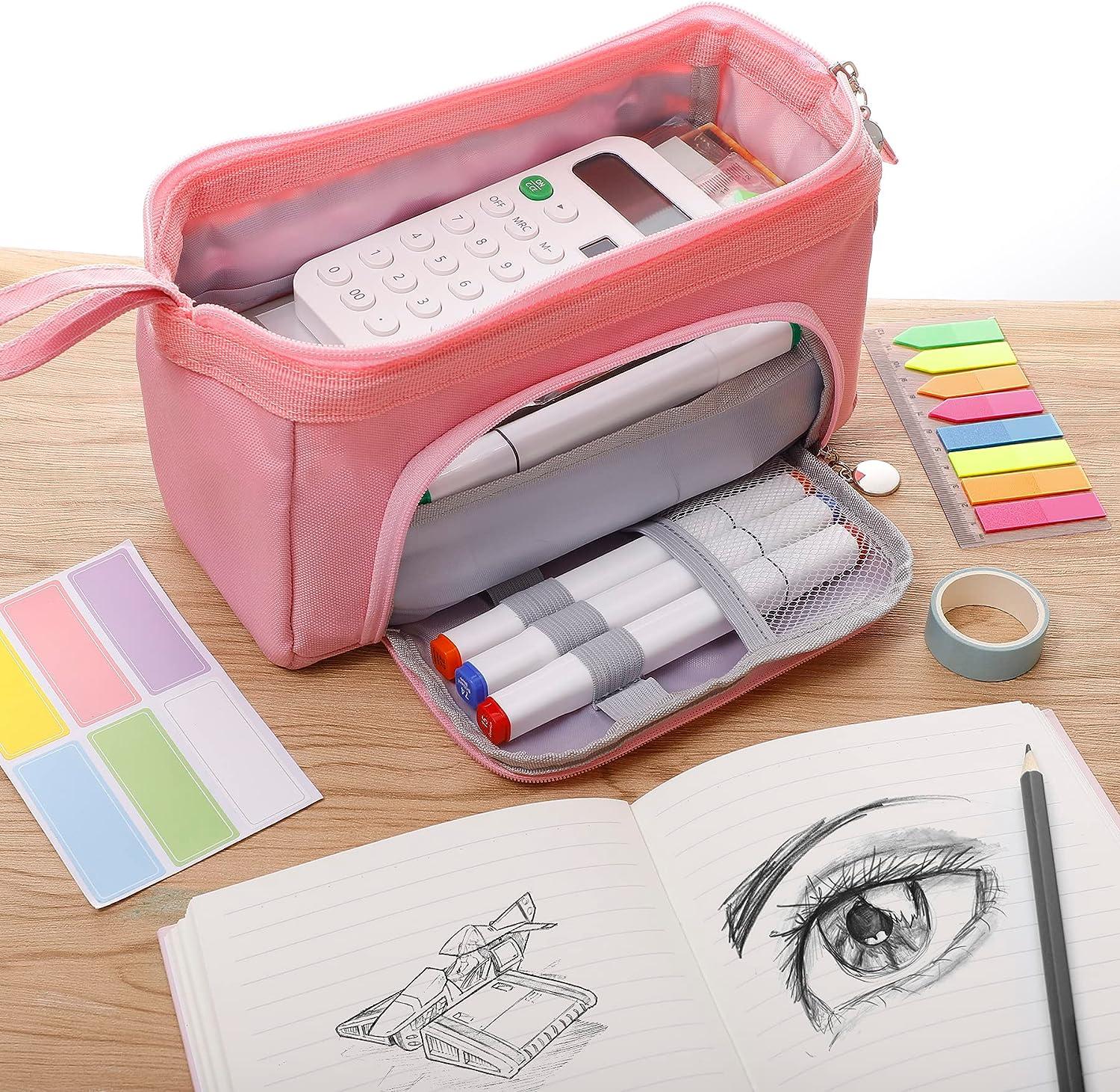 Pencil Case Bag Office Mesh Zipper Pencil Pouch Bag School Stationery Kids  Gi