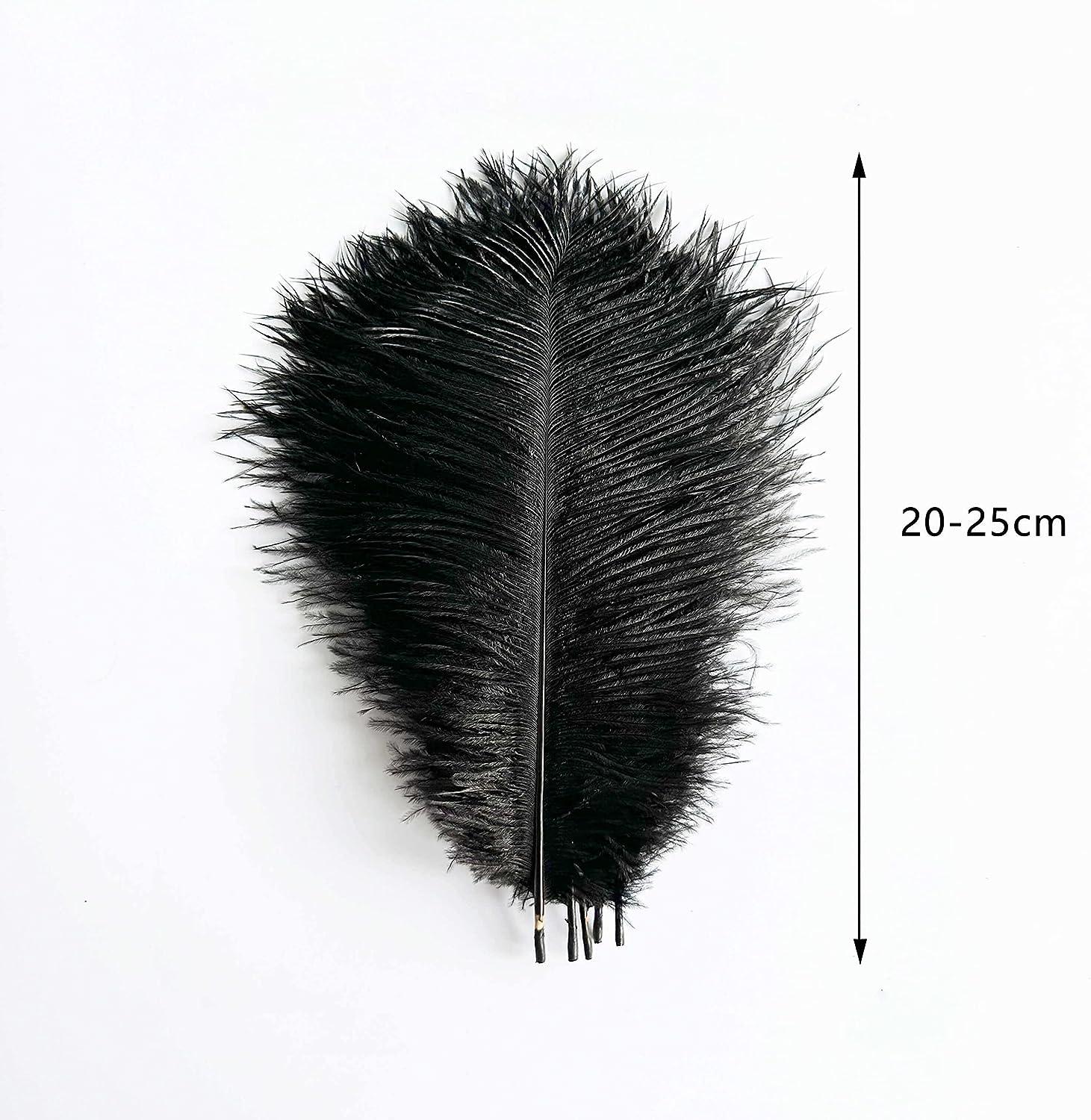 20pcs Black Ostrich Feathers Plumes Bulk for Wedding Party Home