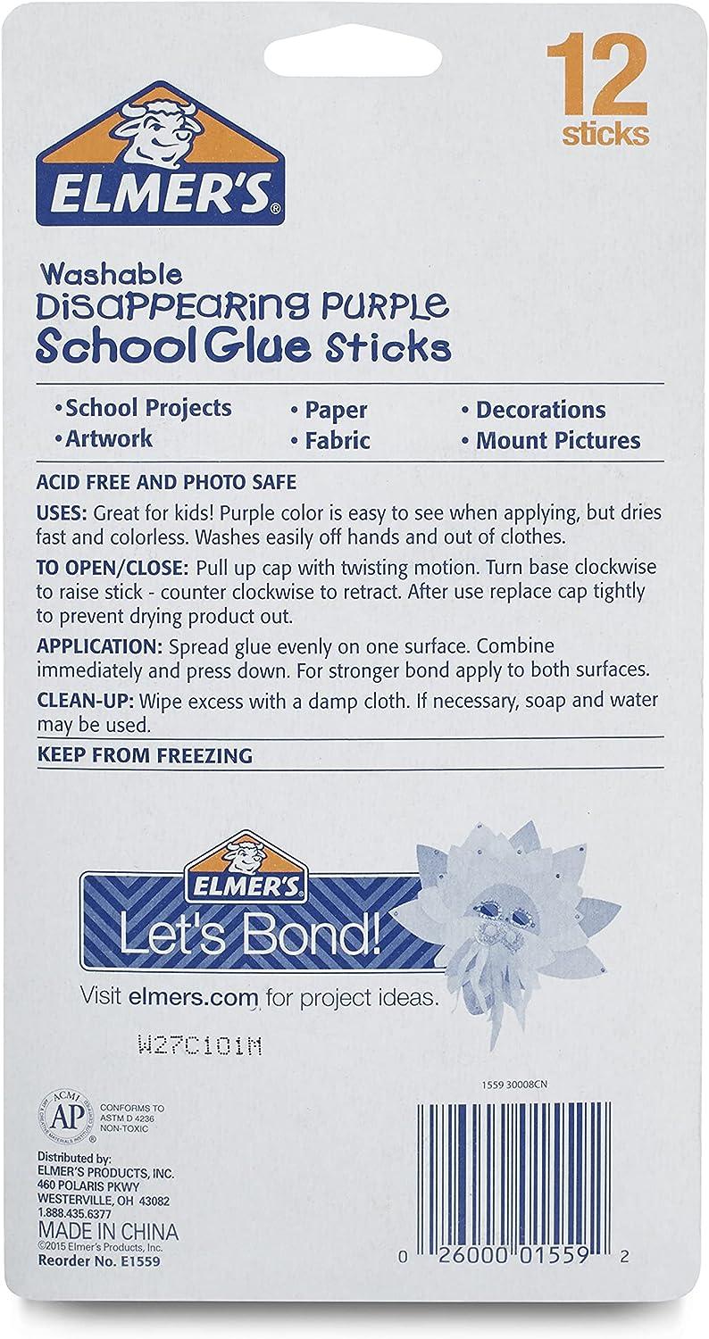 Elmer's Disappearing Purple School Glue Sticks 