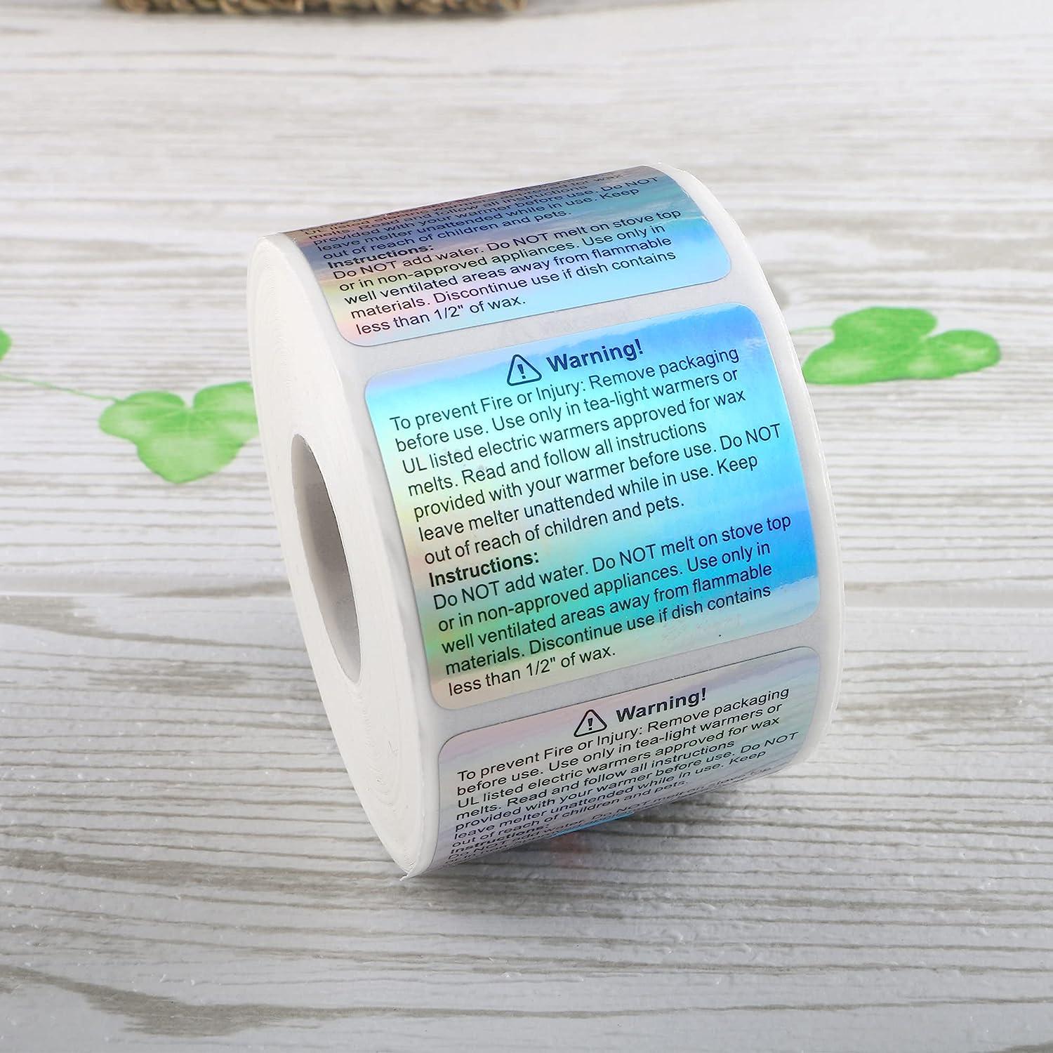 Candle Warning Labels 1.5 inch Candle Jar Container Stickers Candle Making  Stickers Warning 500 Pcs Per Roll Waterproof Candle Safety Labels Sticker