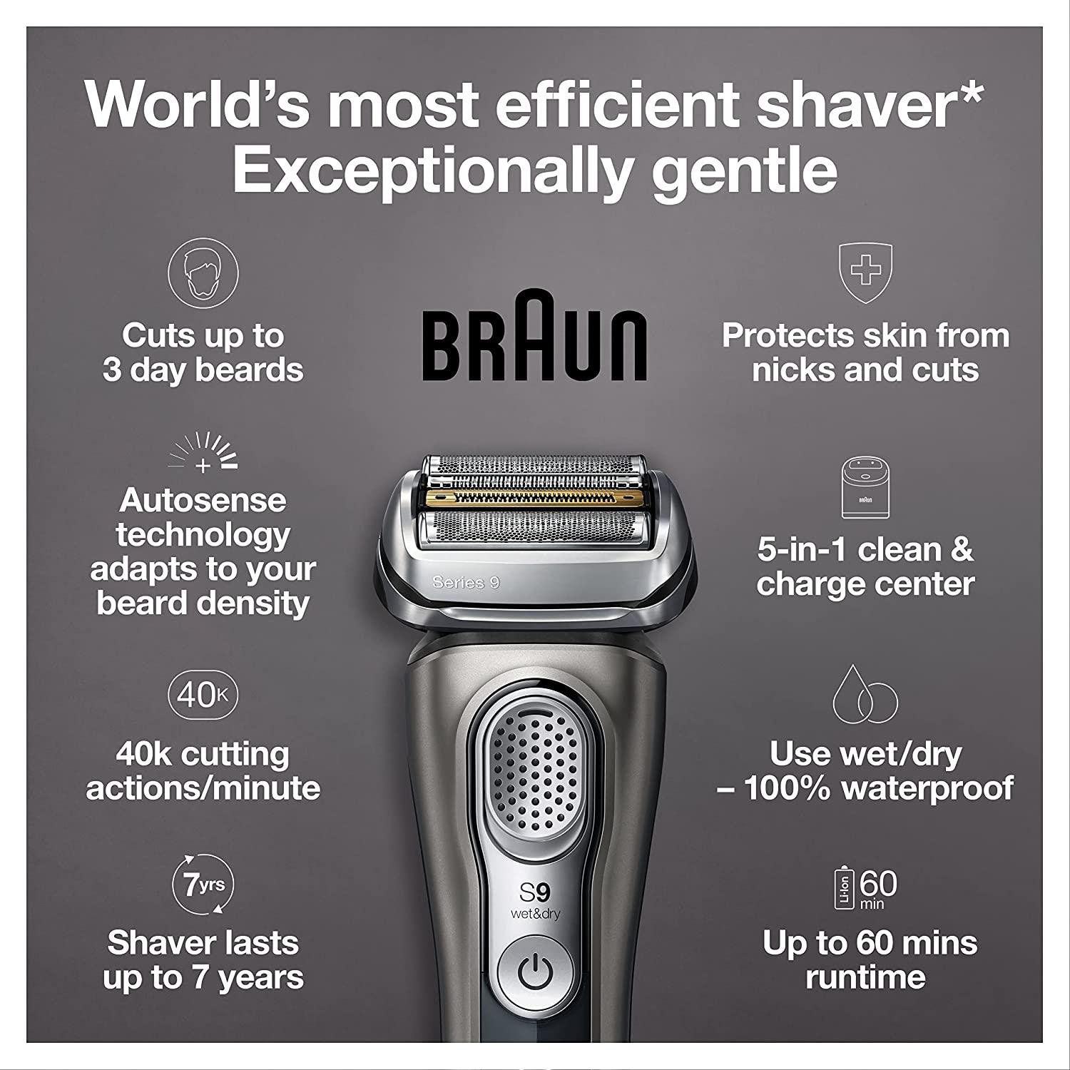 Braun Electric Razor for Men, Waterproof Foil Shaver, Series 9