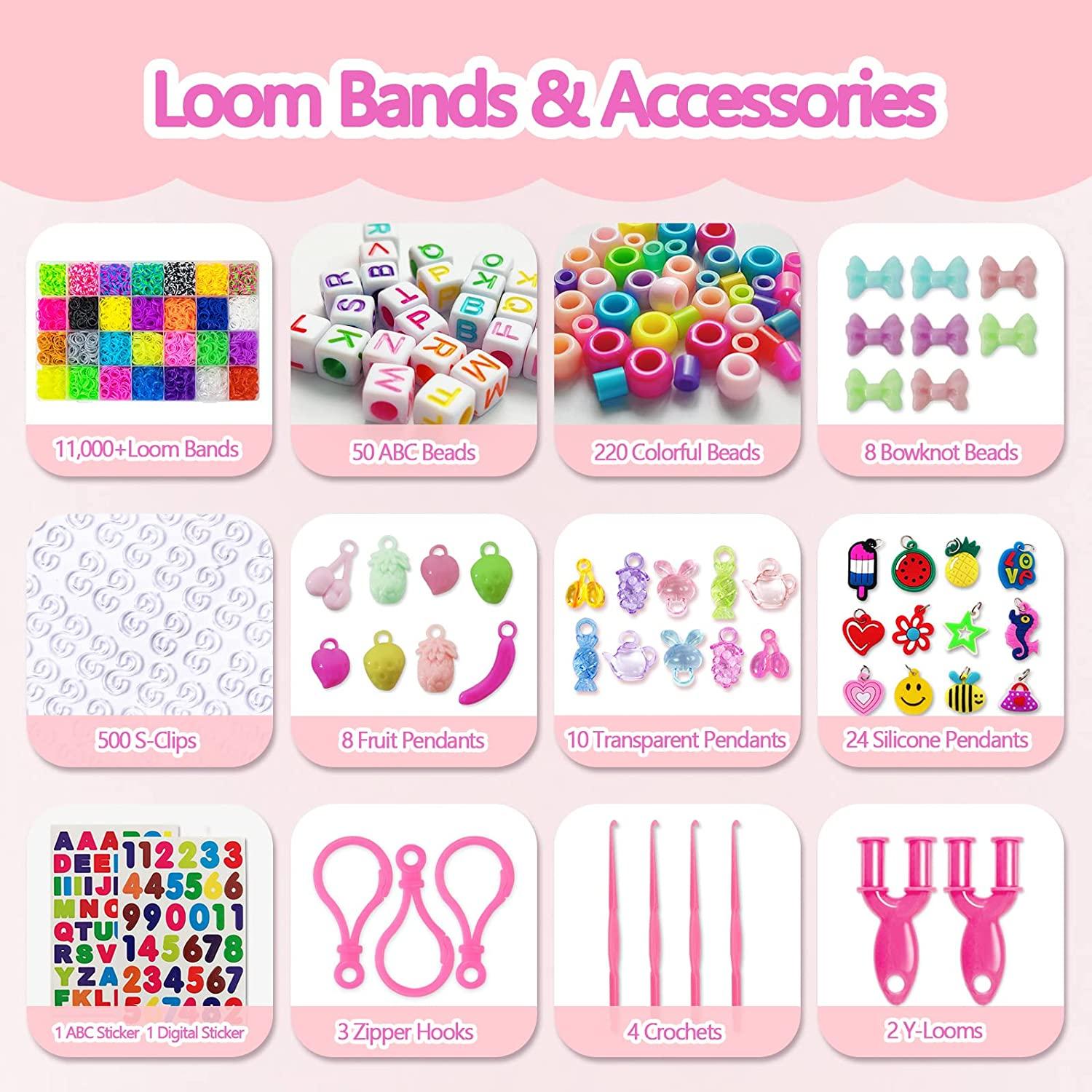 Colorful Silicone LOOM BANDS - 600 Bands & 25 S Clips! - Toys 4 U