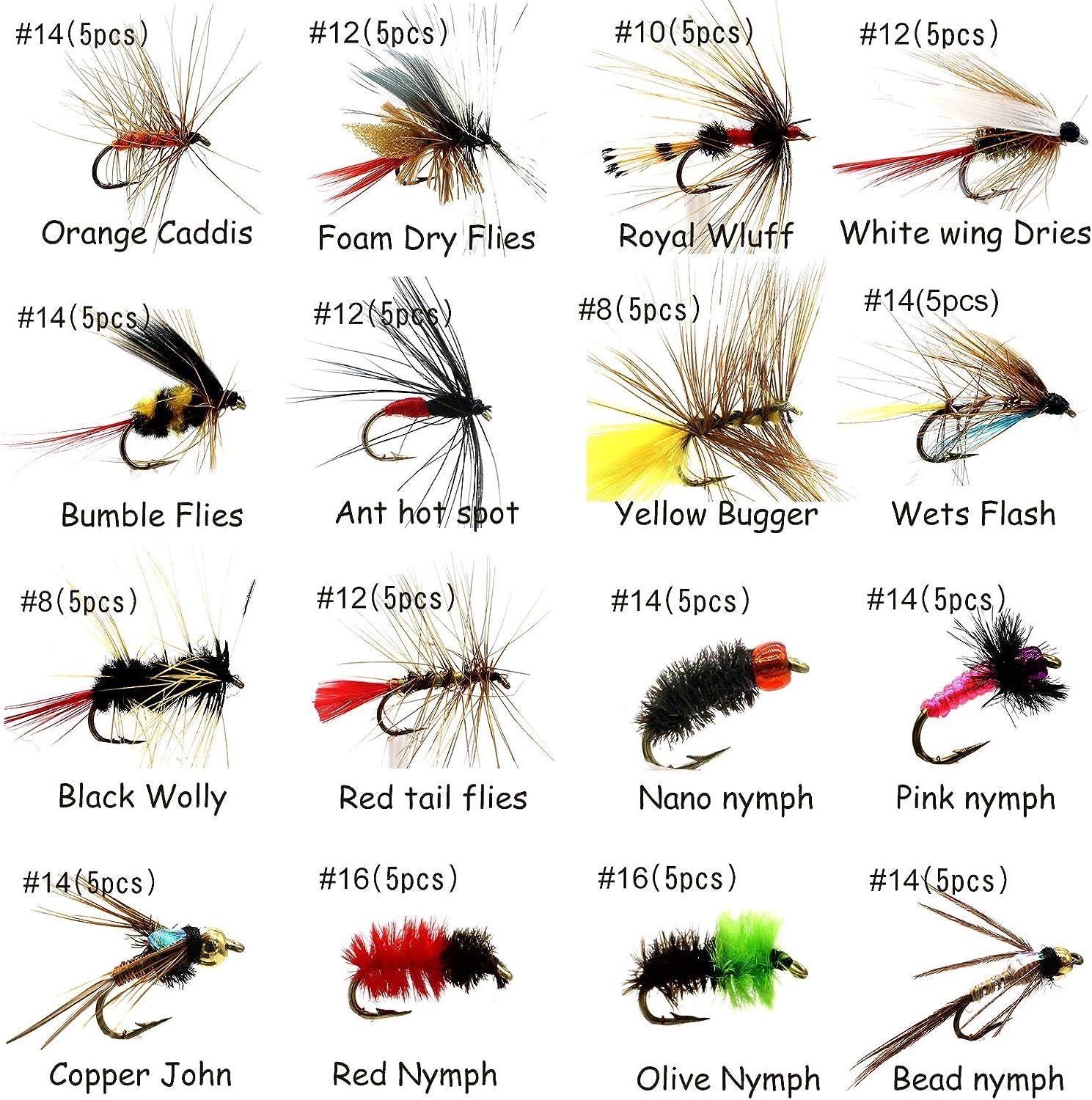 Vampfly 10PCS Size 10#-18# Adams Series Trout Fishing Dry Flies