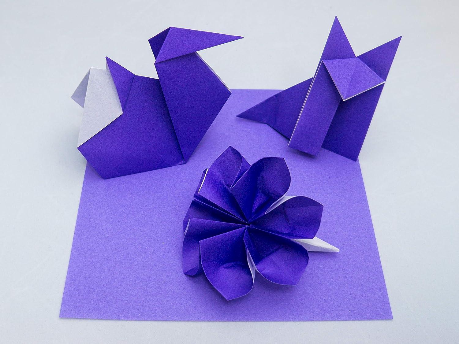 Taro's Origami Studio Standard 6 Inch One Sided Single Color (Purple) 50  Sheets (All Same Color) Square Easy Fold Premium Japanese Paper for  Beginner (Made in Japan)