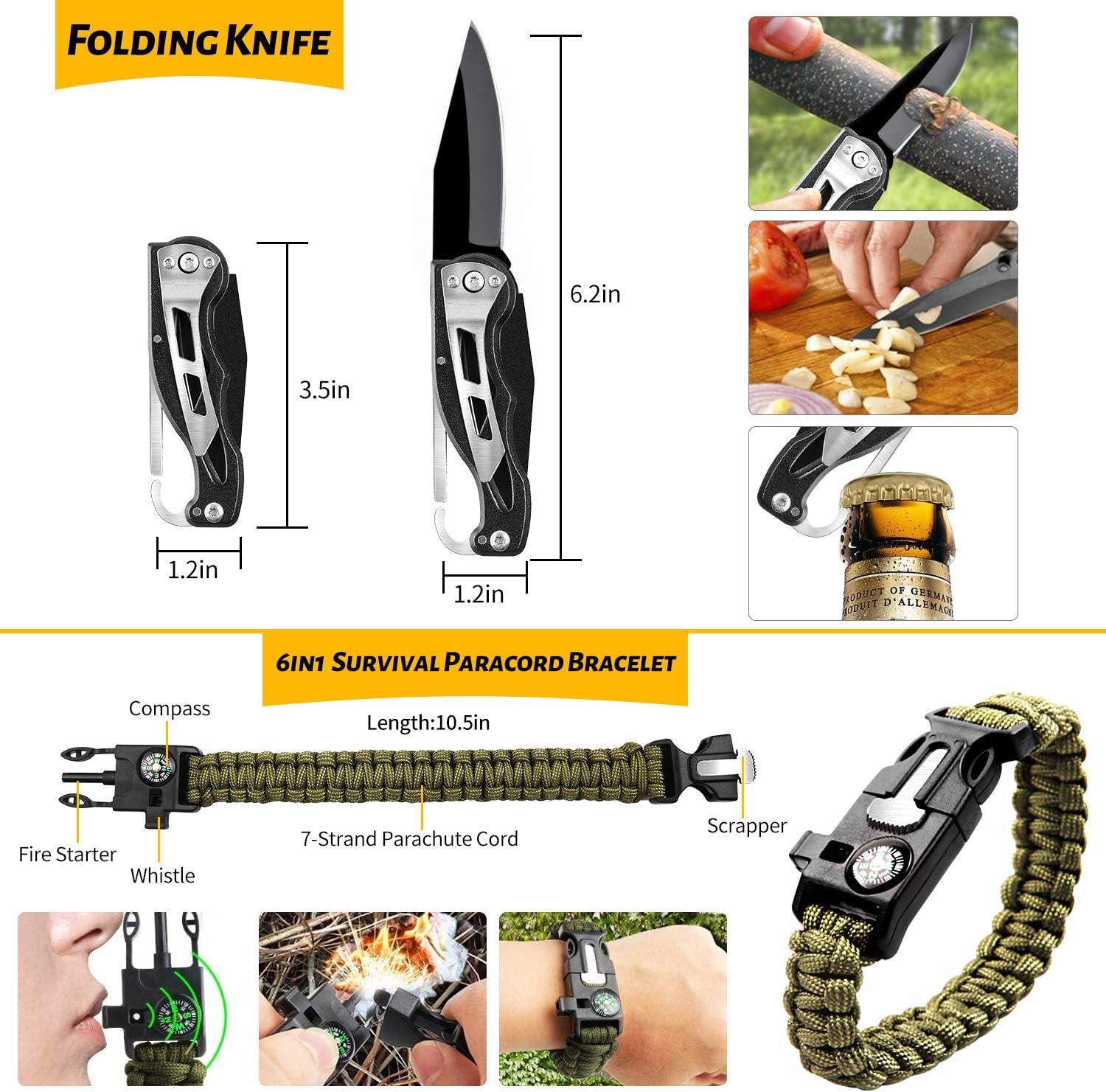3 In1 Camping Hiking Survival Emergency Whistle Compass