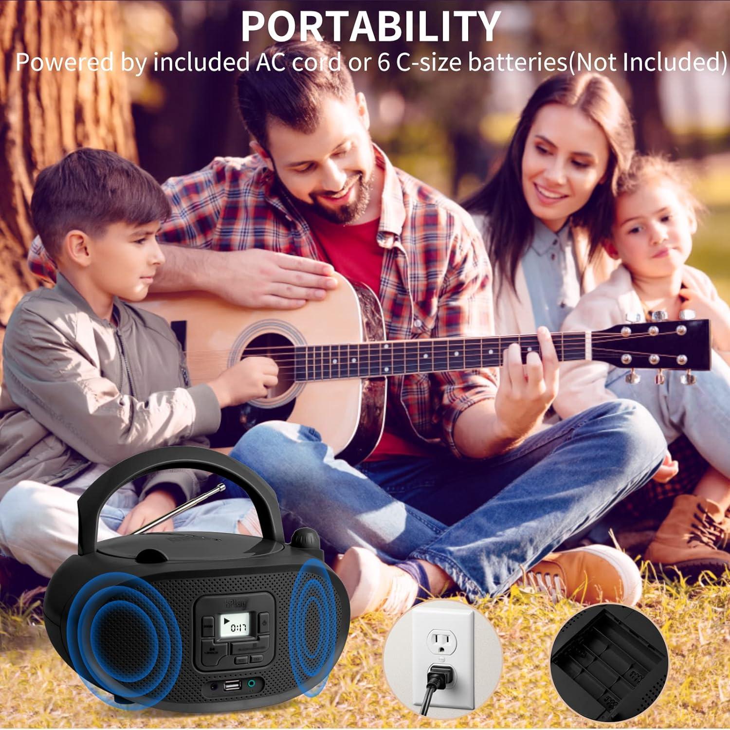 hPlay Gummy GC04B Portable CD Player Boombox with Digital Tunning