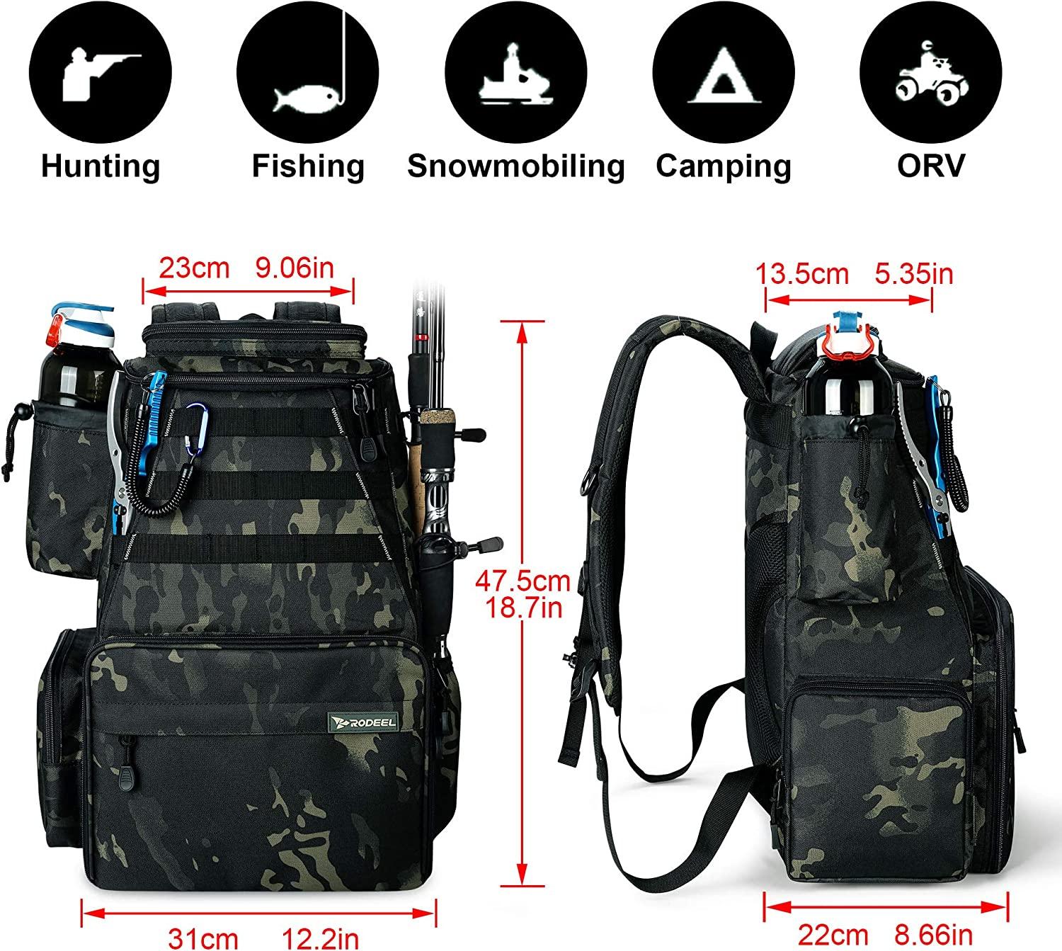Rodeel Sling Backpack - Black Large - Waterproof Fishing Tackle Storage Bag  for Fly Fishing, Carp fishing : : Sports & Outdoors