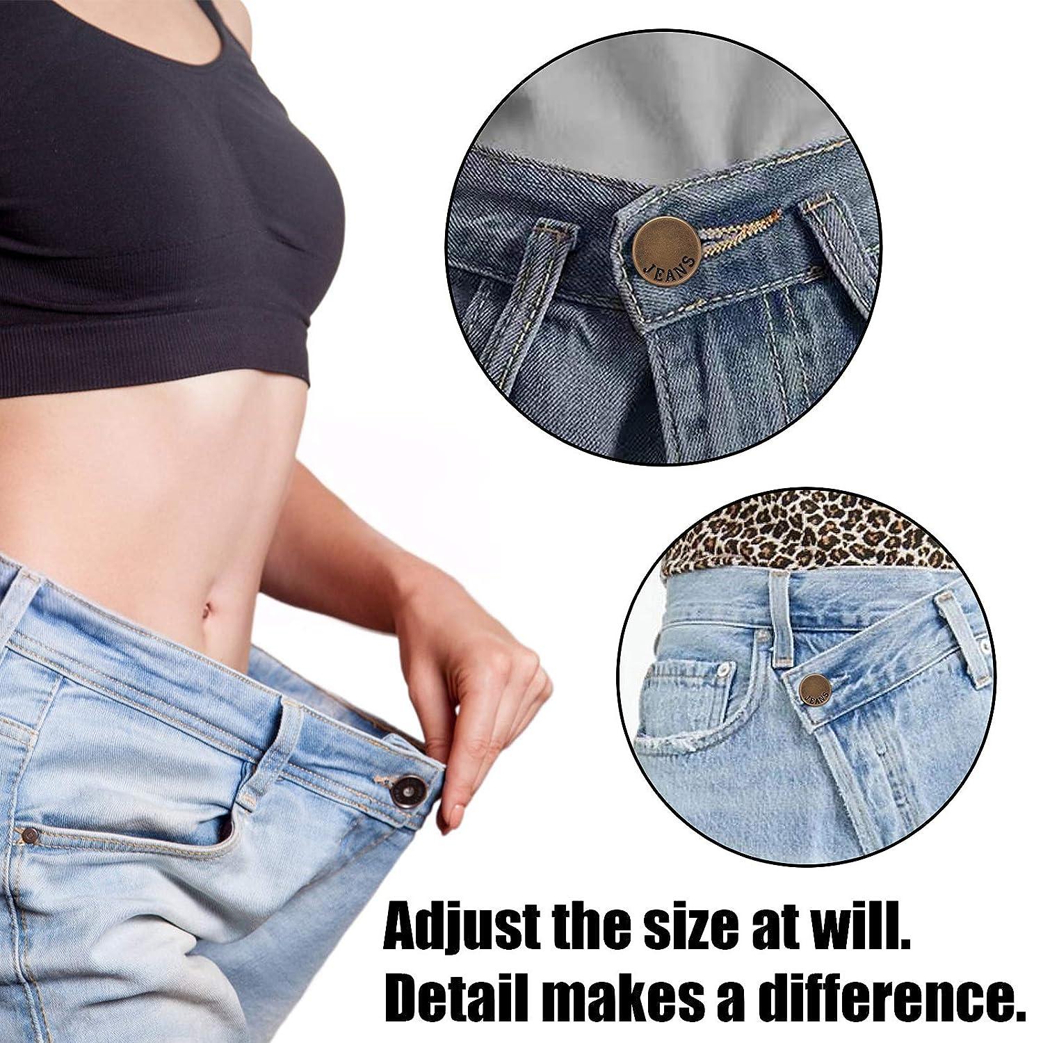  TOOVREN Button for Jeans Too Big 8PCS, Perfect Fit Instant  Button, Pant Button Extender, Jean Buttons Replacement, Metal Buttons Adds  Or Reduces an Inch to Any Pants Waist in Seconds (Silver) : Arts, Crafts &  Sewing