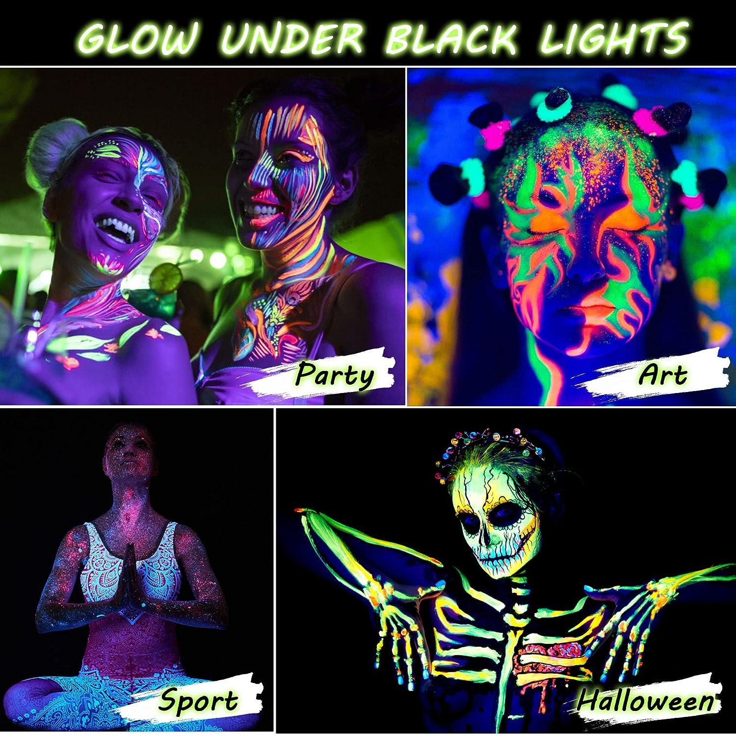 Neon Face Paint Glow In The Dark Body Art Party UV Reactive Blue Halloween  New