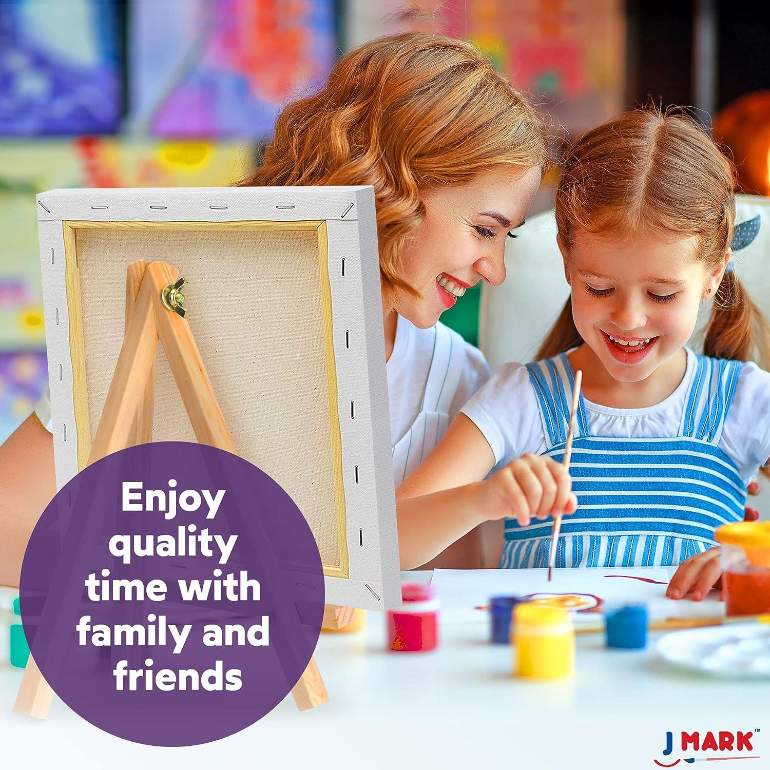 Canvas Painting Kit for Kids with Acrylic Paints, Wood Easels