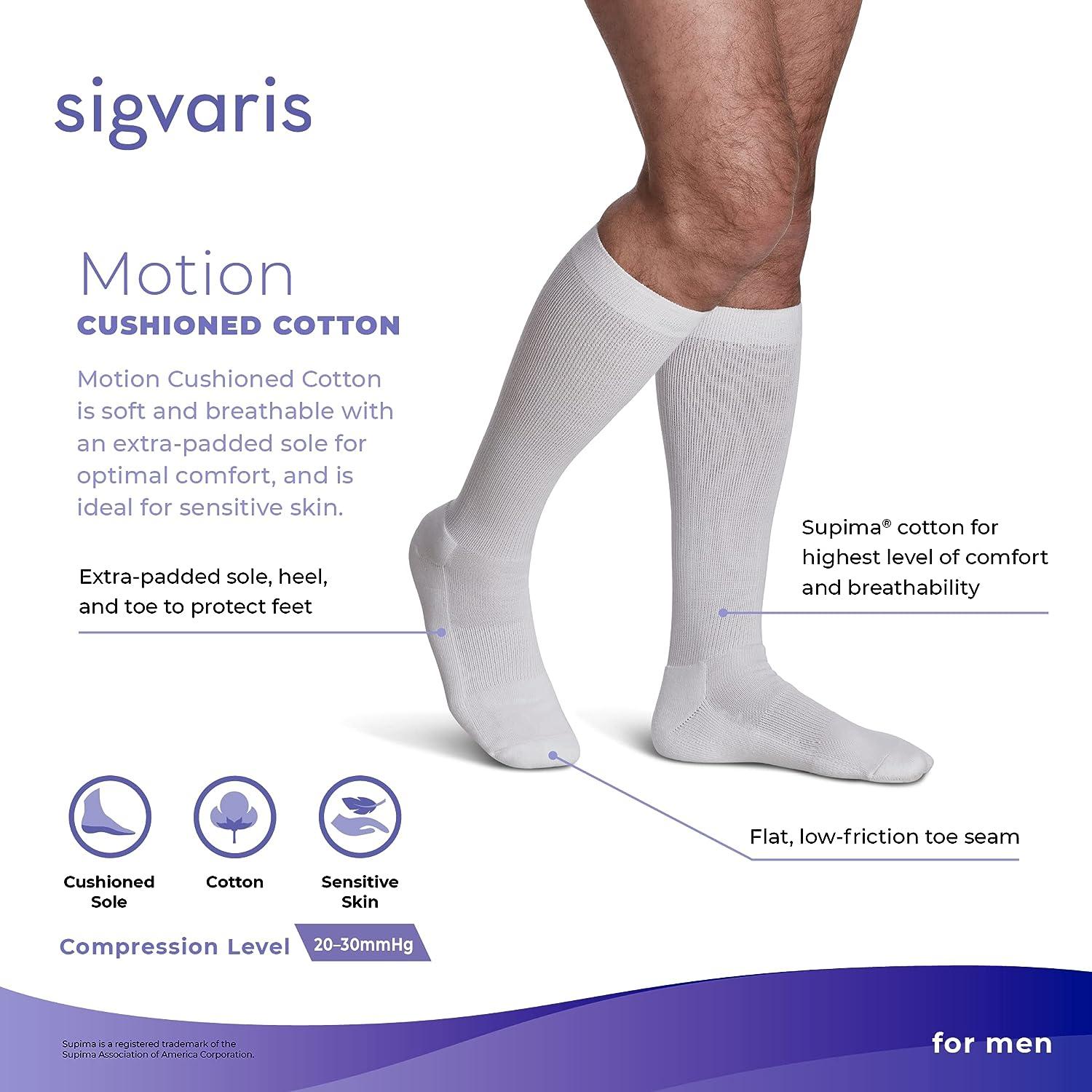  SIGVARIS Menâ€™s & Womenâ€™s Essential Cotton 230 Open Toe  Thigh-Highs w/Grip-Top 20-30mmHg : Health & Household