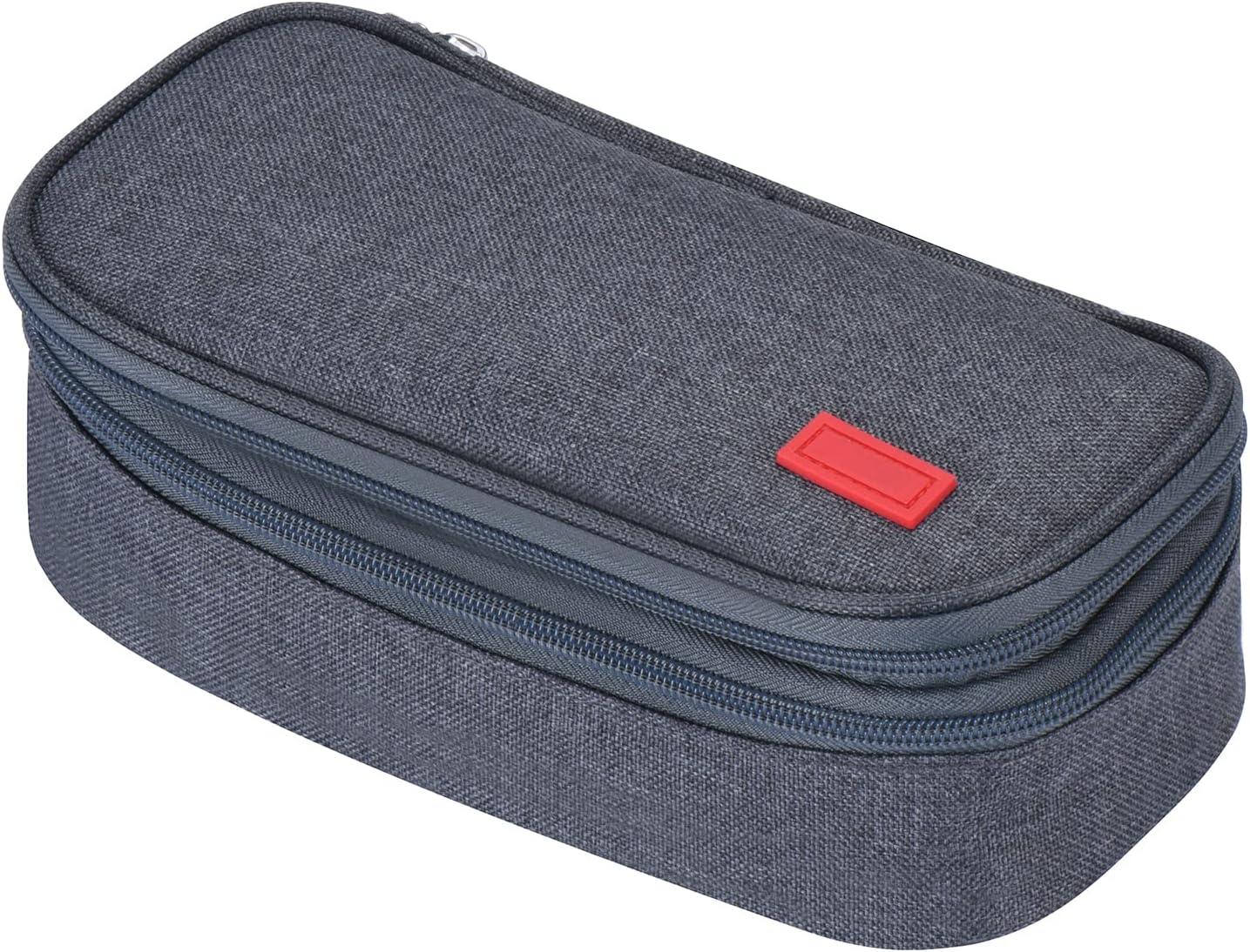 Pencil Case Large Capacity w/ 3 Compartments Zipper Pouch Organizer Pen Bag