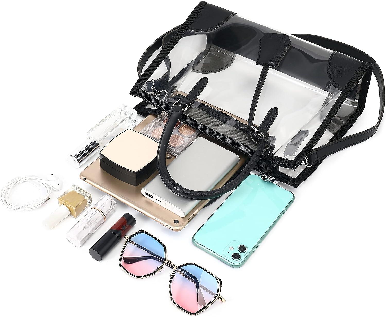 Amazon.com: FAIME Clear Bags for Women, Cute Clear Crossbody Purse Stadium  Approved, Clear Handbag with Adjustable Strap, Clear Tote Bag for Women,  Concerts, Stadium (Small) : Sports & Outdoors