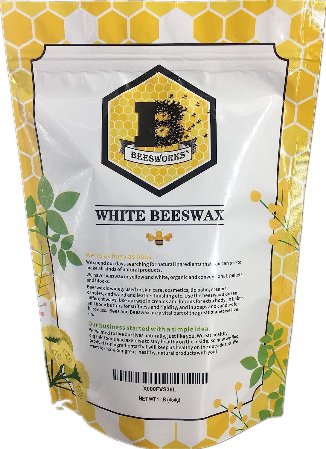 White Beeswax Pellets 8 oz, Organic, Pure, Natural, Cosmetic Grade