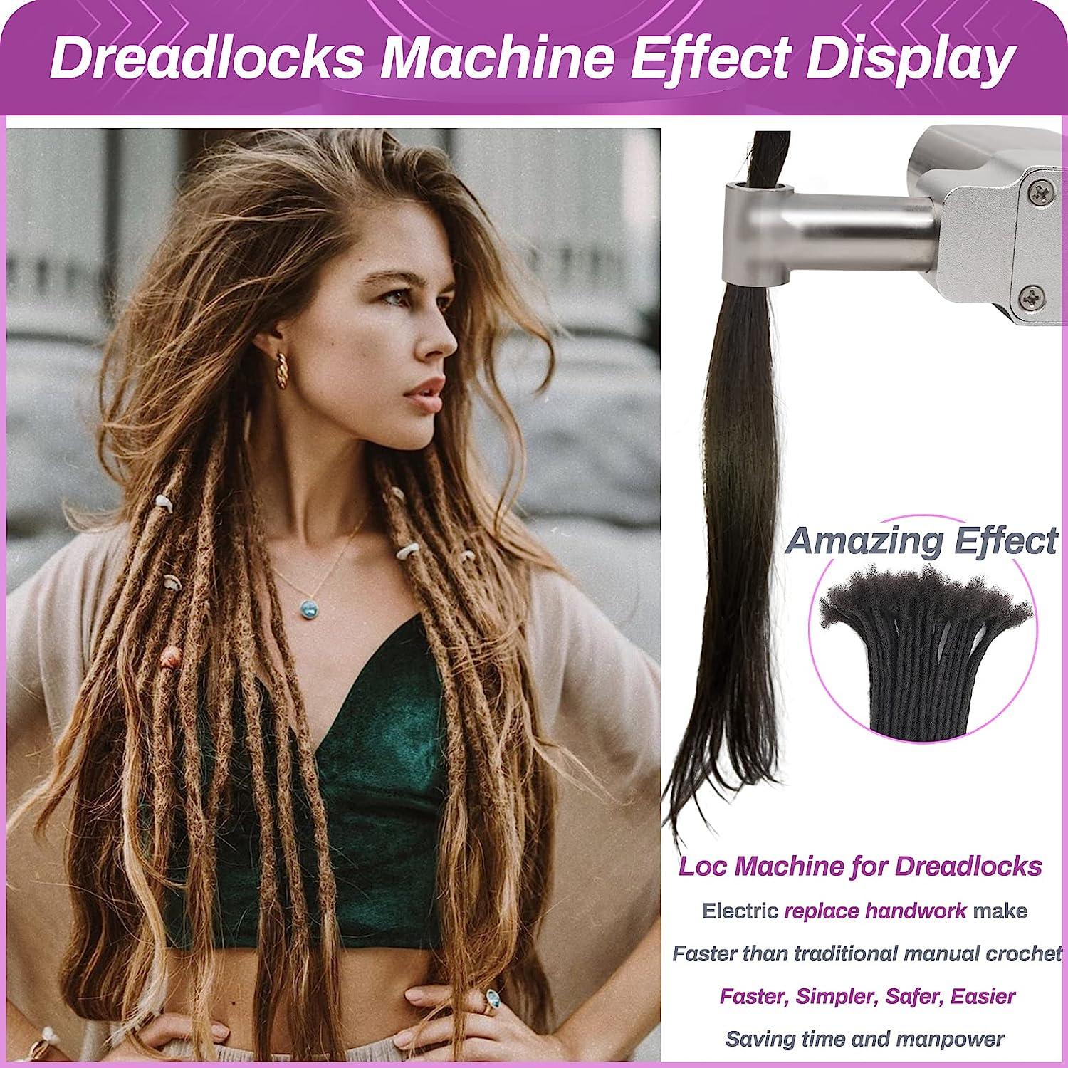 Electric Dreadlock Machine, Handheld Instant Dreadlocks Crochet Braiding  Making Machine with 20 Automatic Crochet Needles,DIY Your Own Synthetic Or