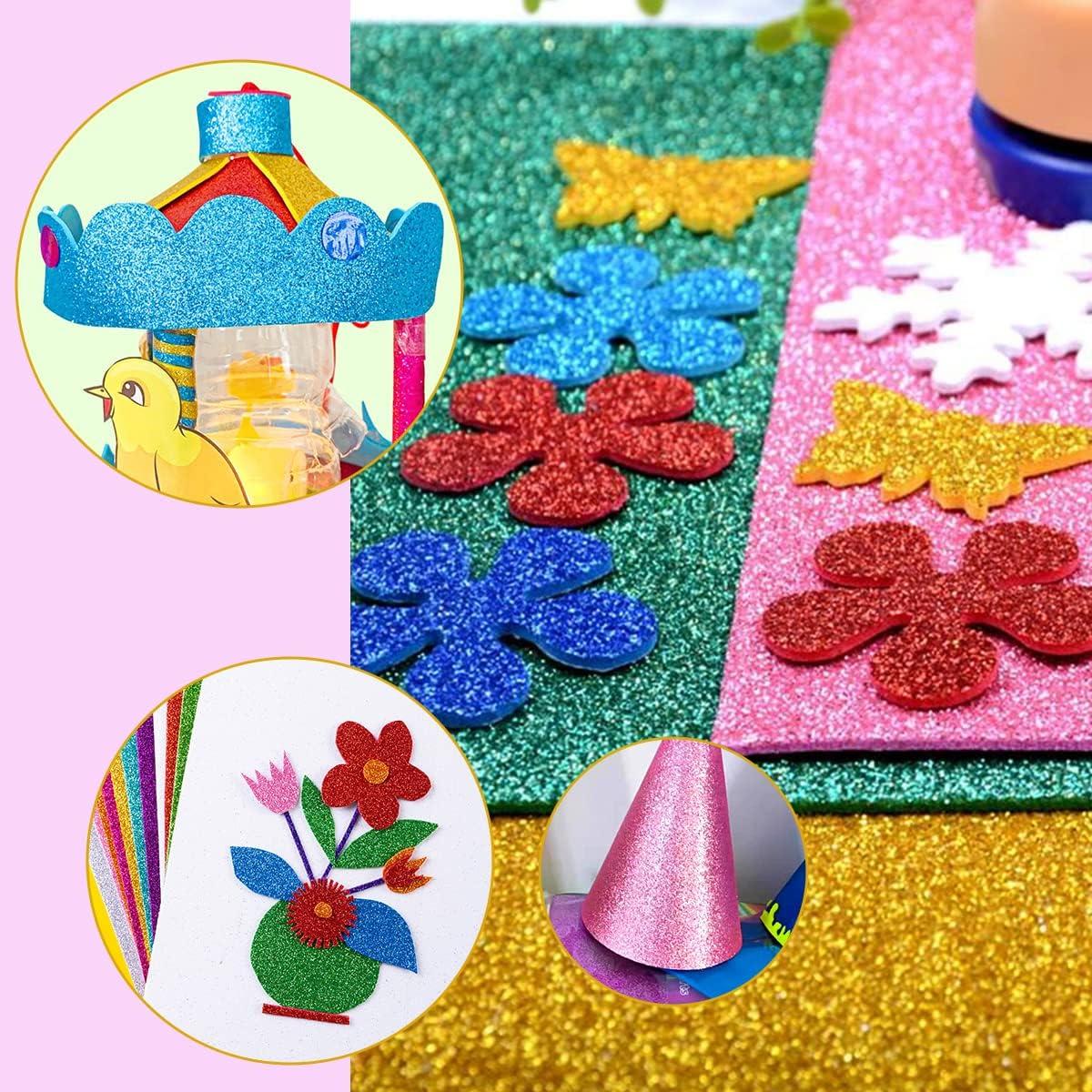 Healifty 10pcs Sheets Glitter Origami Paper Glitter cardstock Paper Glitter  Paper for DIY Art Craft Projects Supplies Gadgets for Kids Glitter Paper