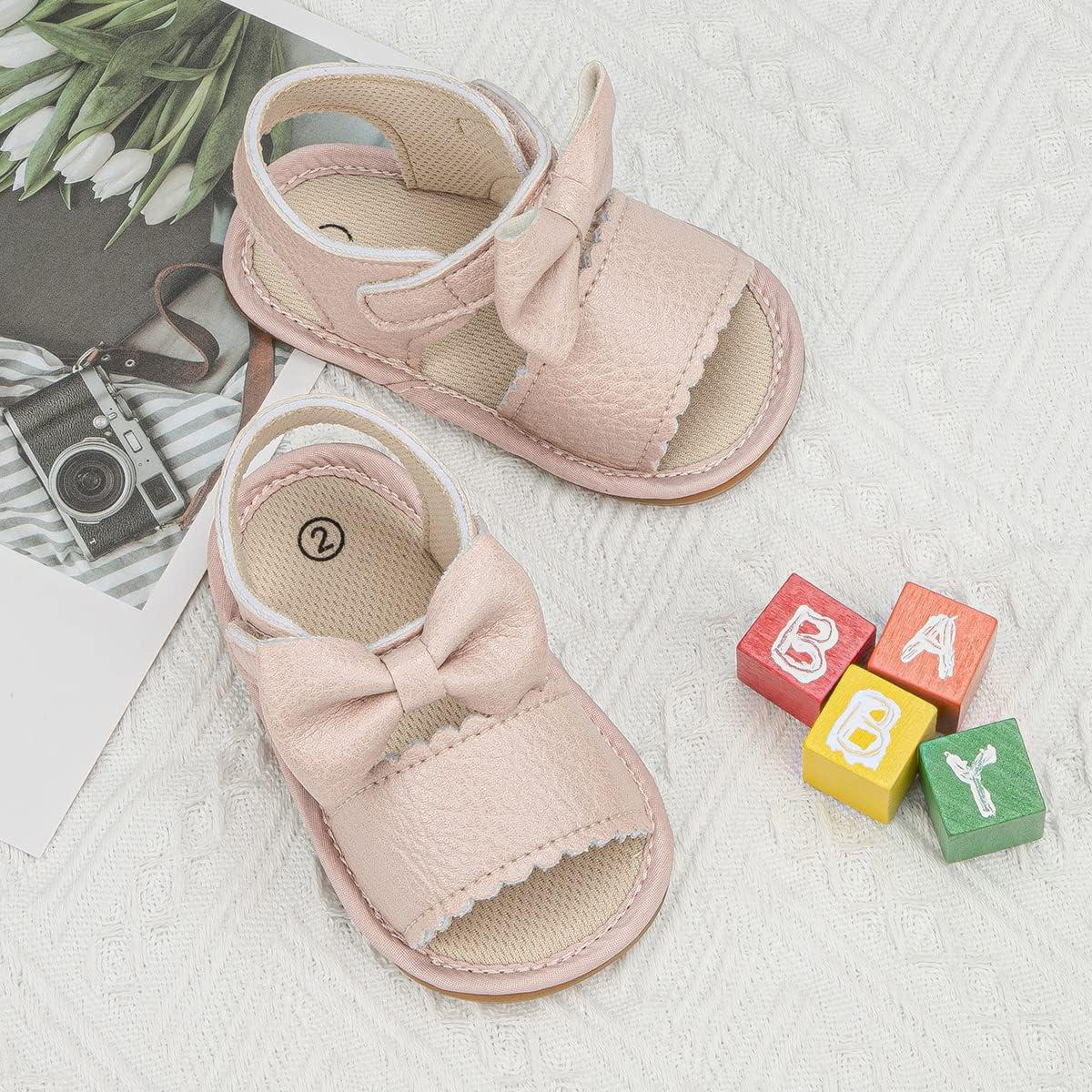 Infant Baby Girls Summer Sandals with Flower Soft Sole Newborn Toddler  First Walker Crib Dress Shoes - Walmart.com