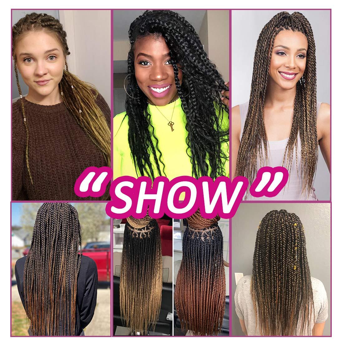 20 Inch Pre Stretched Braiding Hair 6 Packs Yaki Braiding Hair Extensions  for Box Braids Ombre Crochet Braids Hot Water Setting Pre Stretche on OnBuy