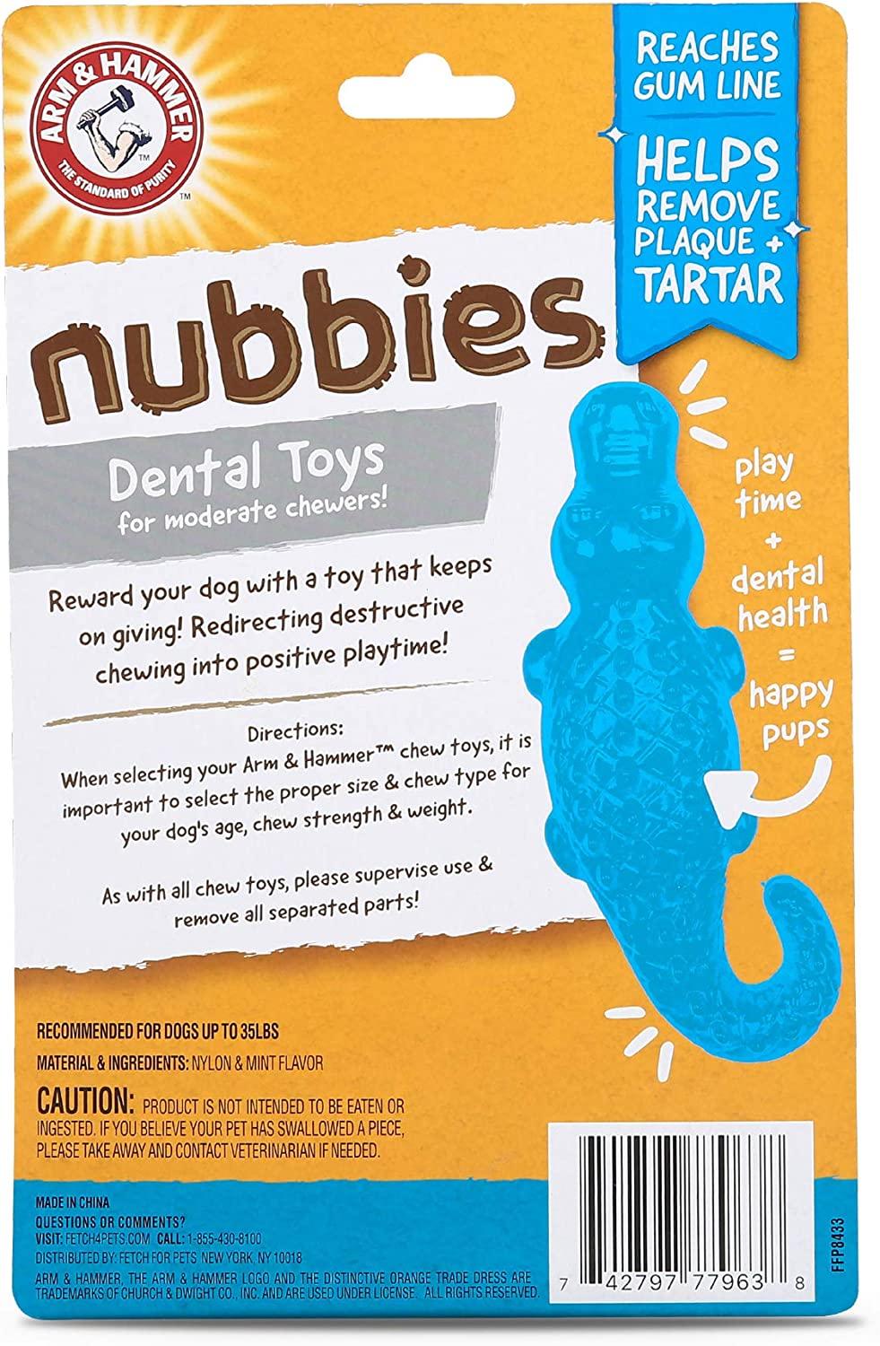 Arm & Hammer for Pets Nubbies Duality Bone Dental Dog Toy, Best Dog Chew Toy  for Moderate Chewers, Dog Dental Toy Helps Reduce Plaque & Tartar