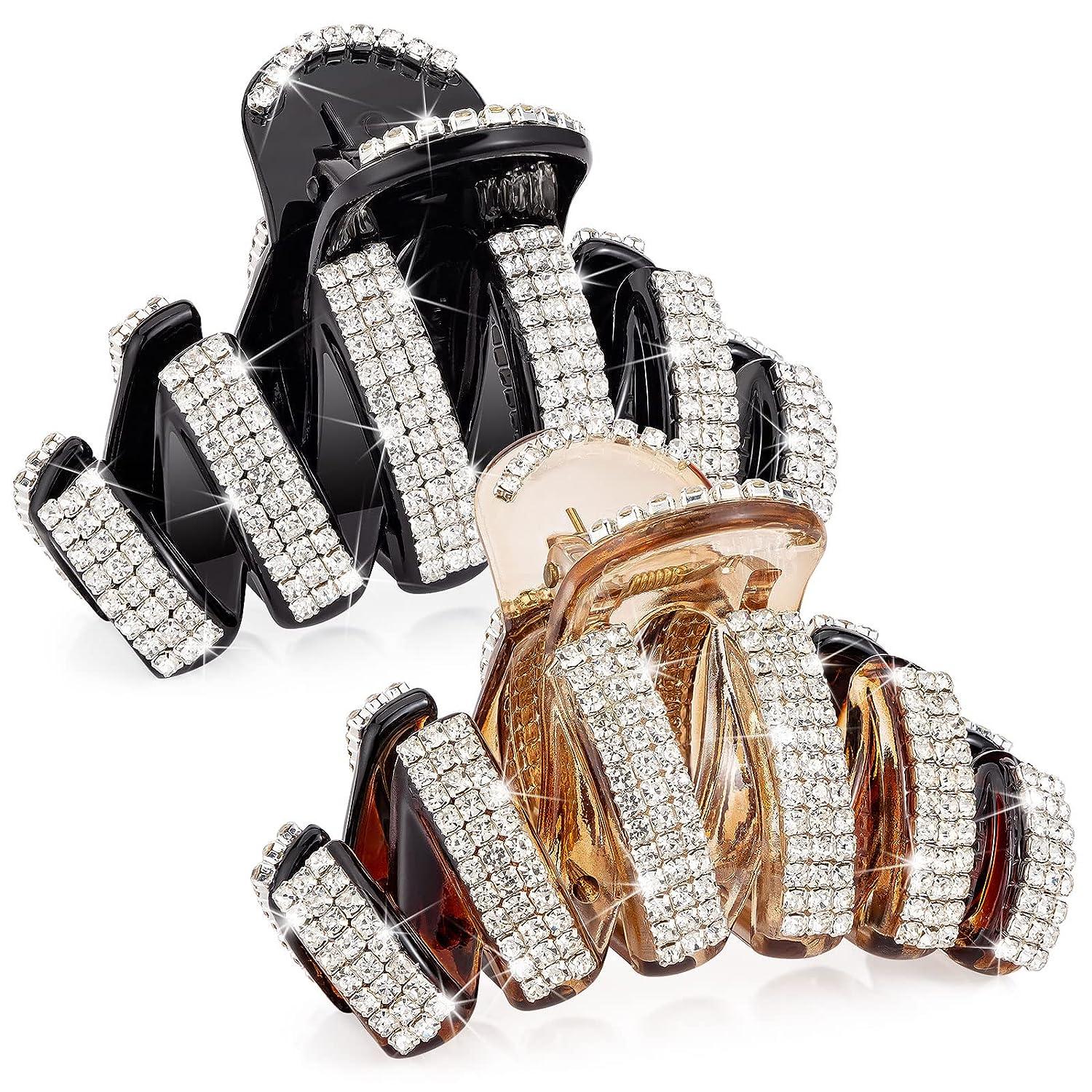 Dropship 2 Pcs Rhinestone Hair Claw Clips Small Jaw Clips Bling Metal Hair  Clamp [C] to Sell Online at a Lower Price