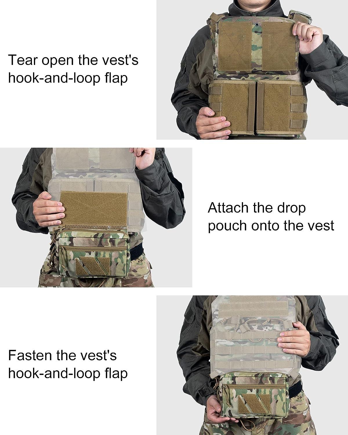  OneTigris PLUS1S Admin Pouch, Vest Admin Pouch Drop Pouch  Tactical IFAK Pouch for Plate Carrier Chest Rig Hook-and-Loop Med Add-on  Tool Pouch : Sports & Outdoors
