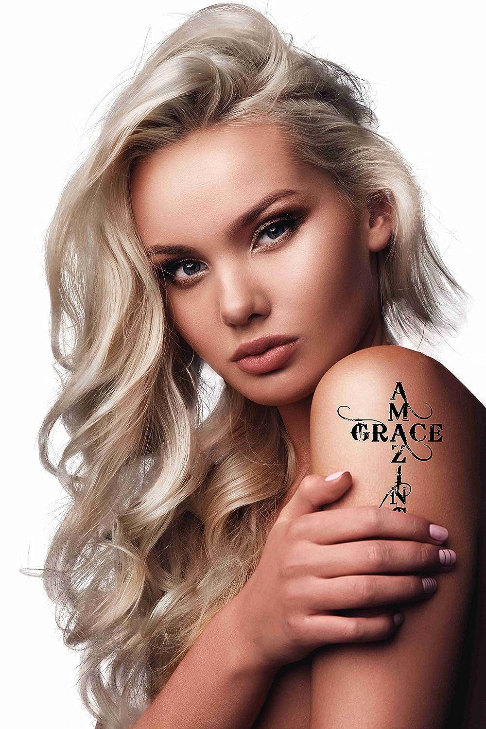Amazon.com : Dopetattoo 6 Sheets Temporary Tattoos Cross Grace Amazing  Temporary tattoo Neck Arm Chest : Beauty & Personal Care