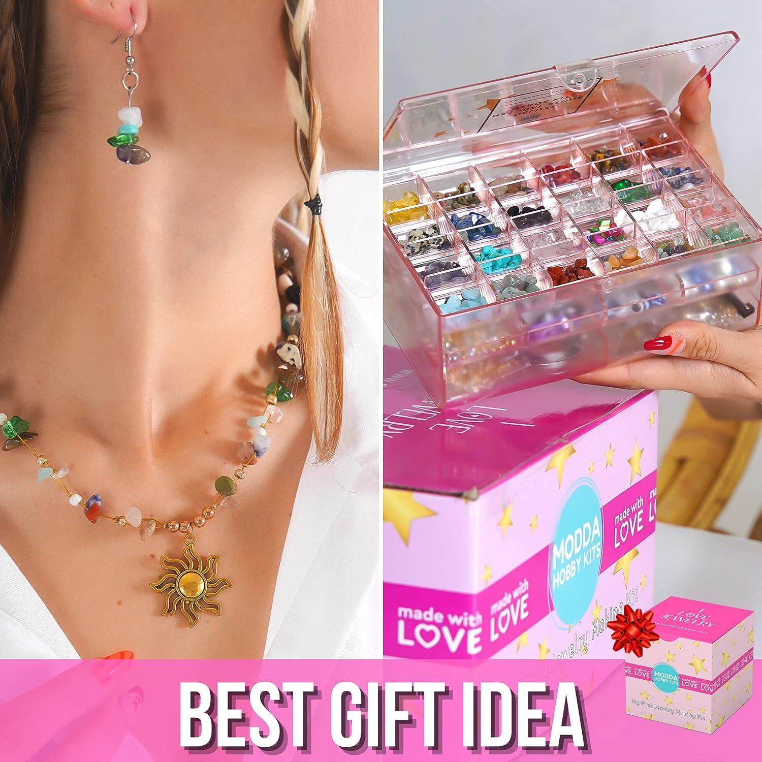 MODDA Natural Stone Jewelry Making Kit with Video Course, Includes
