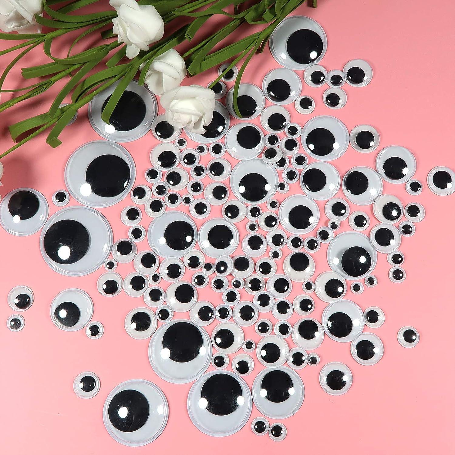  TOAOB 100pcs Plastic Googly Wiggle Eyes Self-Adhesive Round 6mm  to 35mm White Sticker Eyes for DIY Crafts Scrapbooking Decoration : Arts,  Crafts & Sewing